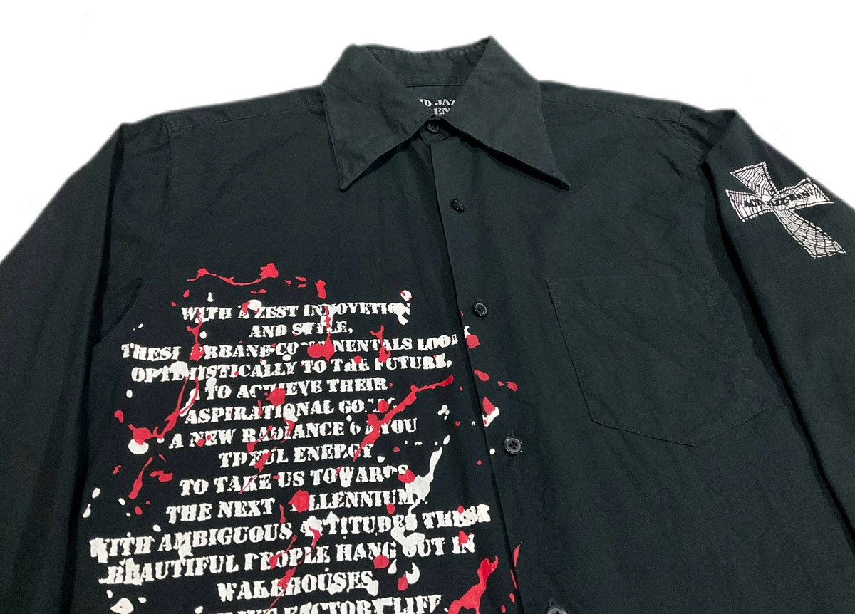 Hysteric Glamour × Japanese Brand × Seditionaries 🔥Sick Y2K Acid Jazz Men Poem Cross Shirt Size US M / EU 48-50 / 2 - 3 Thumbnail