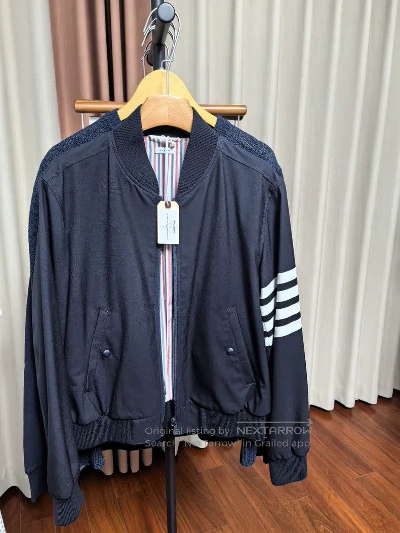 Other Thom Browne Navy Baseball Jacket Size US S / EU 44-46 / 1 - 1 Thumbnail