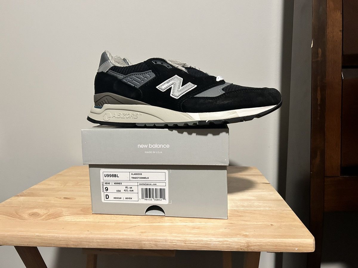 New Balance New Balance 998 NB Black Silver Sneakers U998BL Mens 