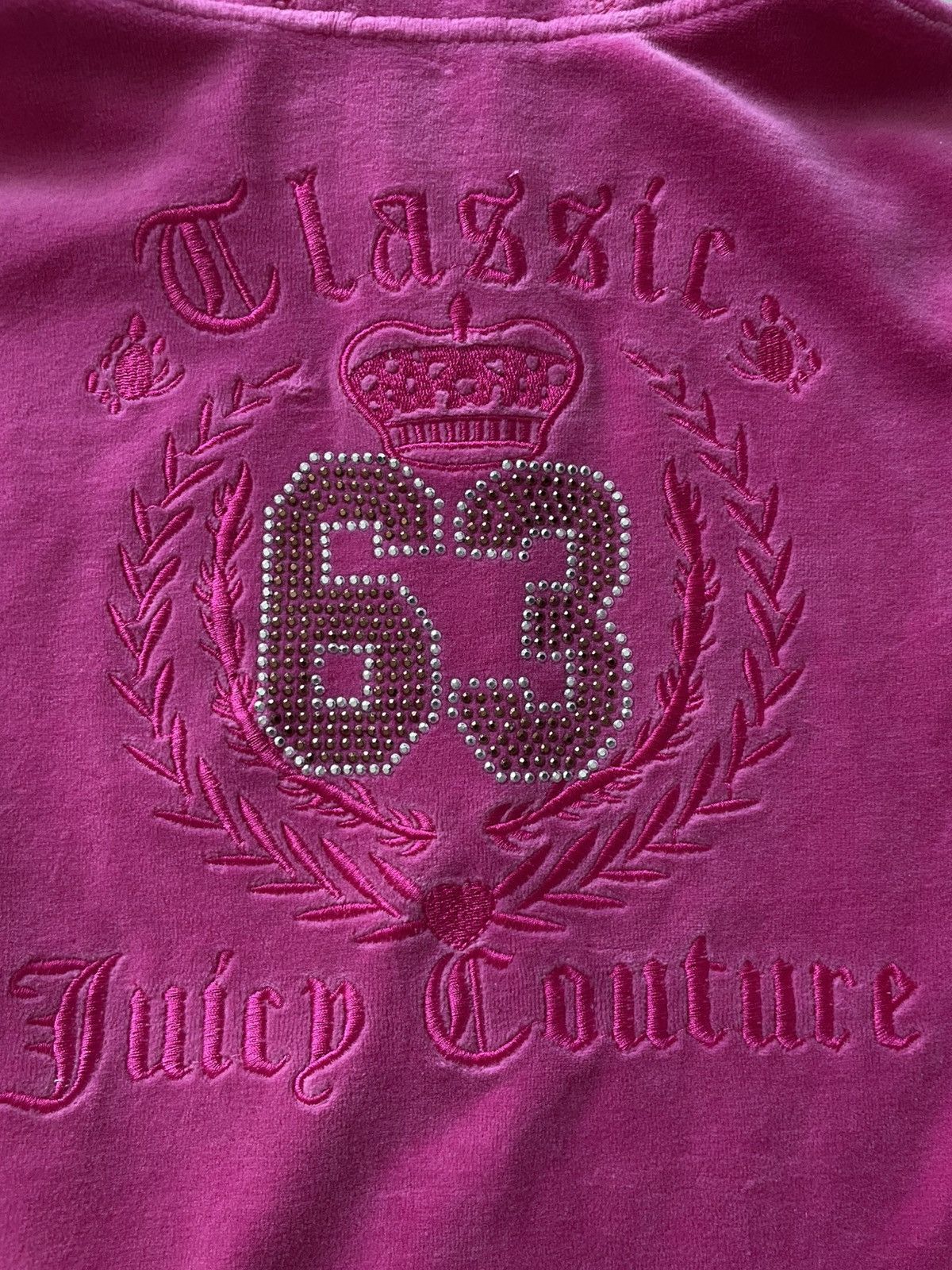 Juicy Couture Vintage 00’s Juicy Couture Pink Y2K Zip Hoodie Big Logo RARE Size XL / US 12-14 / IT 48-50 - 8 Thumbnail
