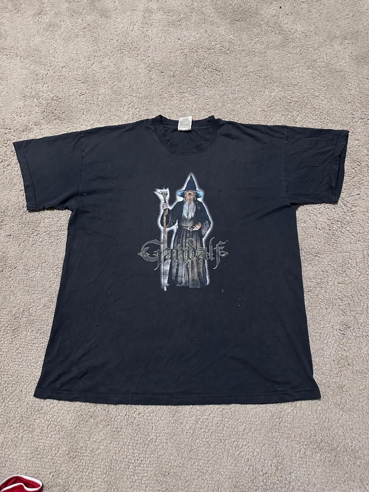 Fruit Of The Loom Vintage 2000's Gandalf Lord Of The Rings Movie T-Shirt Y2K Size US XL / EU 56 / 4 - 1 Thumbnail