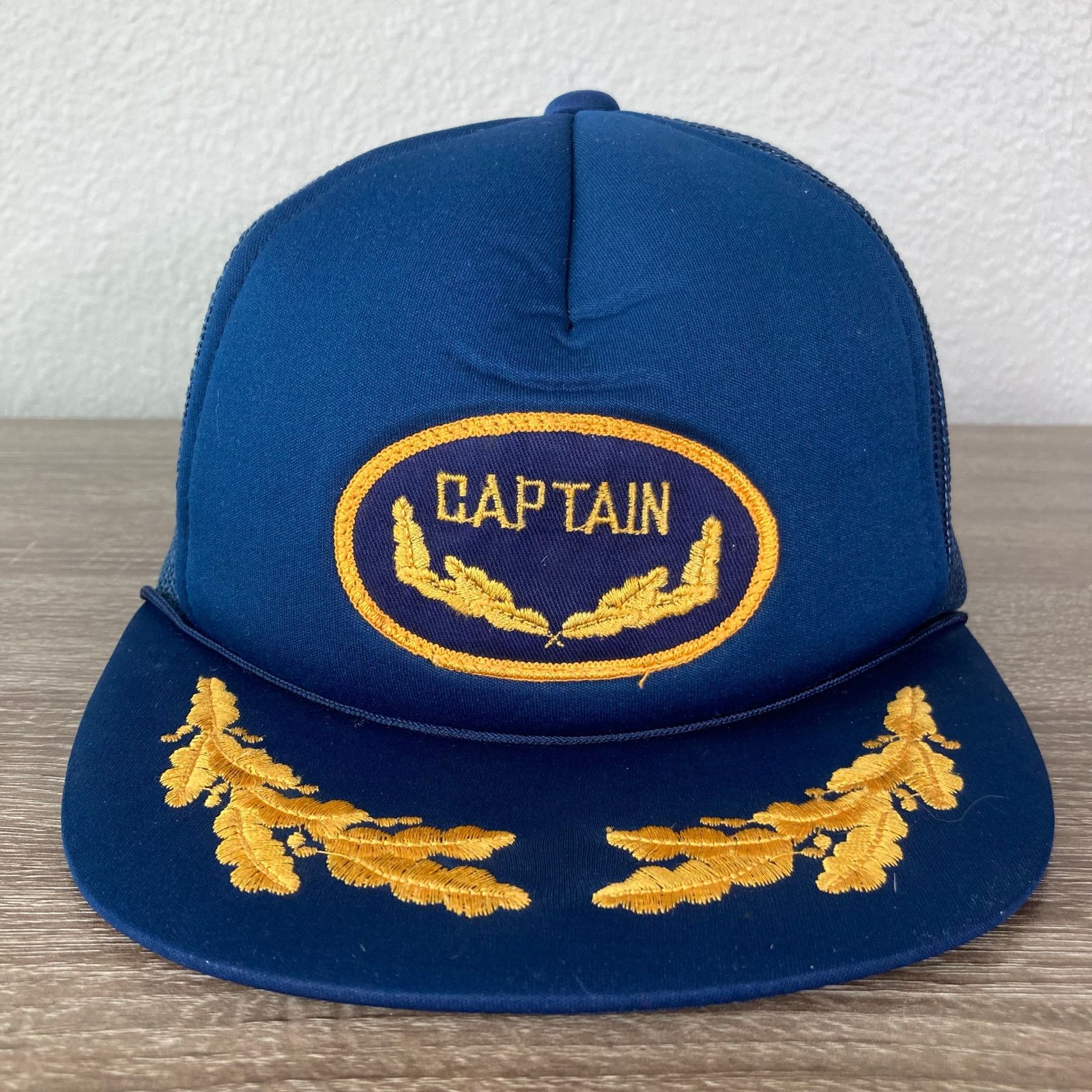 Vintage Vintage Blue Captain Snapback Hat Unisex Nautical 80s Size ONE SIZE - 2 Thumbnail