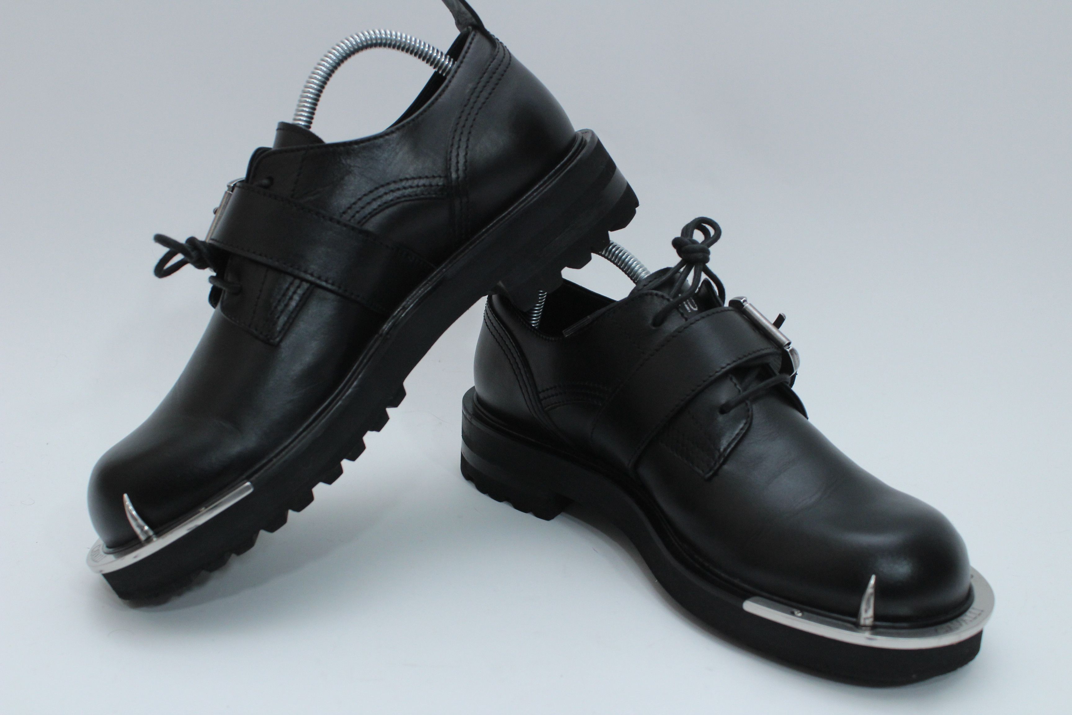 Roberto Cavalli Roberto Cavalli Tiger Tooth Leather Derby Shoes Size US 8 / EU 41 - 3 Thumbnail