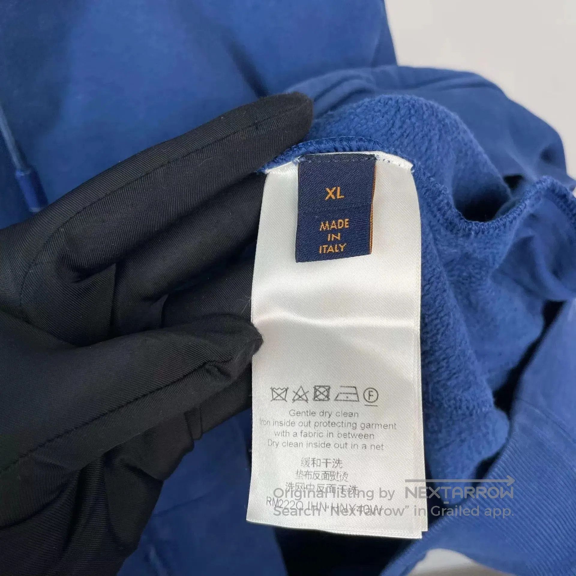 Louis Vuitton Blue Patterned Hoodie with Drawstring. Size US XL / EU 56 / 4 - 4 Thumbnail