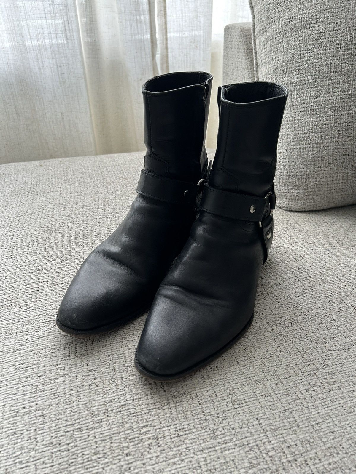 NKTRMNV Bovine Leather Boots BL-2RZ-2SL Black Double Zip Mens Size 43 US 10 Black Cowhide Western Boots with Side Zipper | Abilene 6464  main image 3