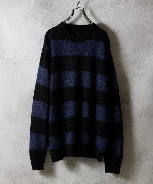 Number Nine MOHAIR WIDE STRIPED KNIT SWEATER Size 3