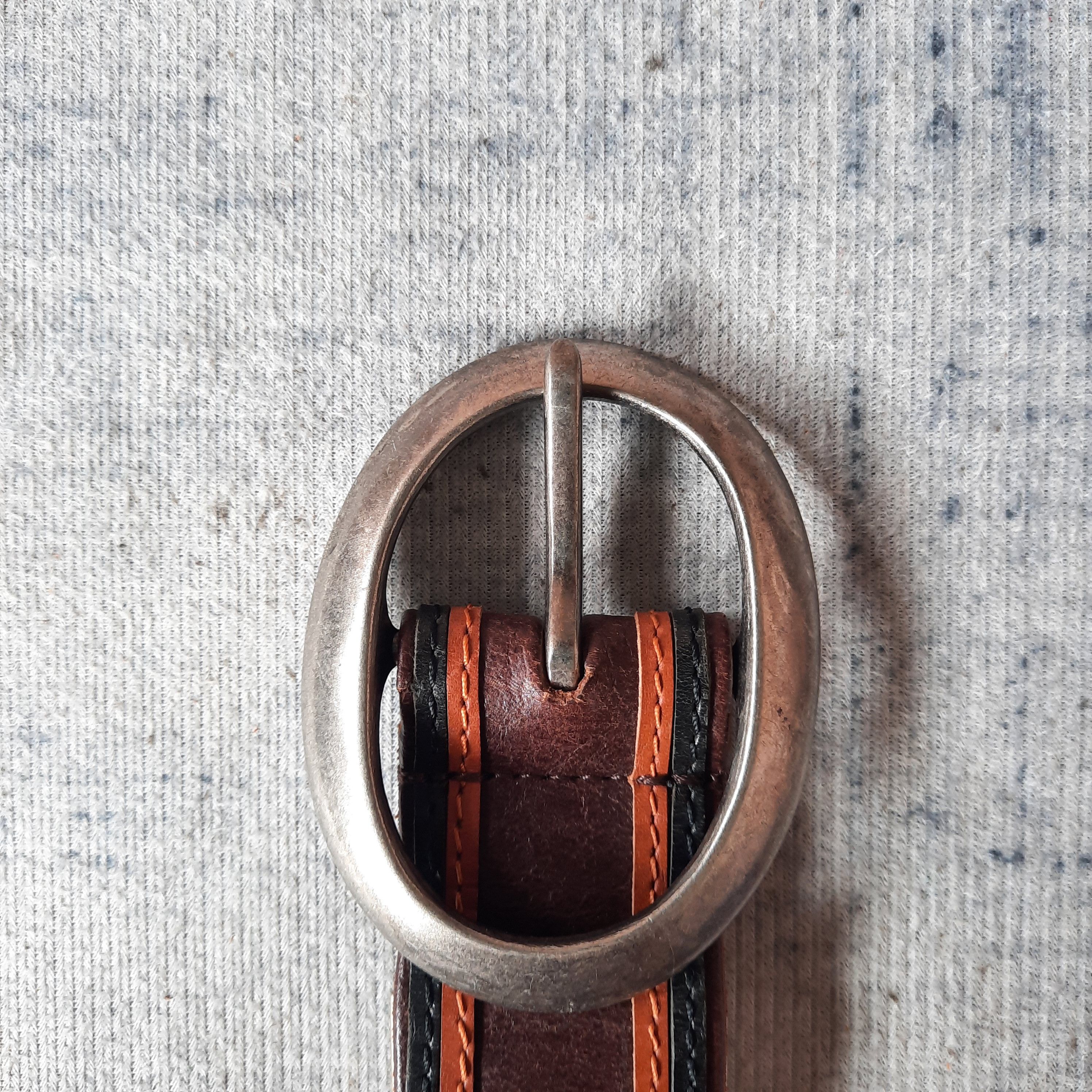 Edwin ⚒️ Edwin japan garrison stripes cowboy style leather belt Size ONE SIZE - 3 Thumbnail