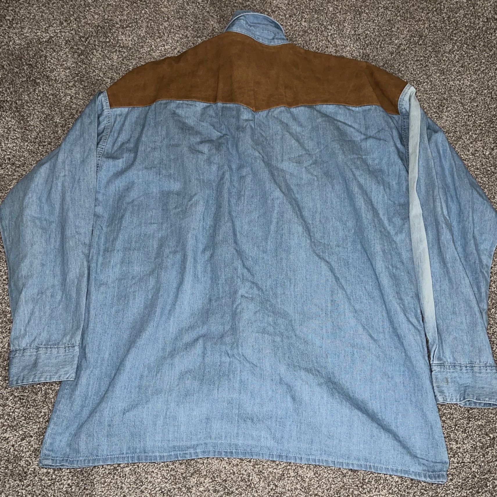 Vintage VINTAGE SNAP Denim Button-Up Shirt Gold Blue Long Sleeve Men’s Size L Metal Size US L / EU 52-54 / 3 - 4 Thumbnail