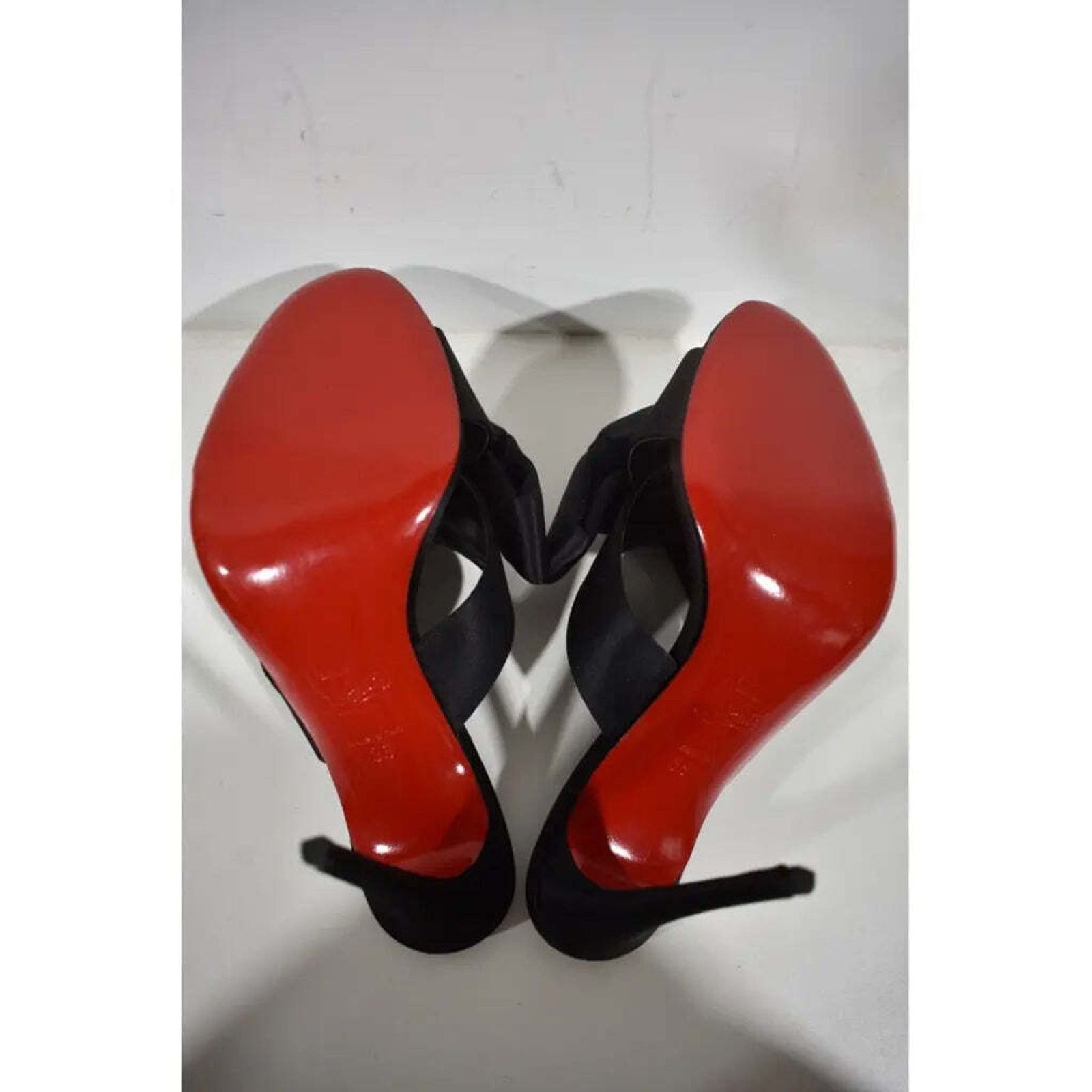 Christian Louboutin Matricia 100 Black Satin Bow Backless Sandal Heel Pump 36 Size US 6 / IT 36 - 12 Thumbnail