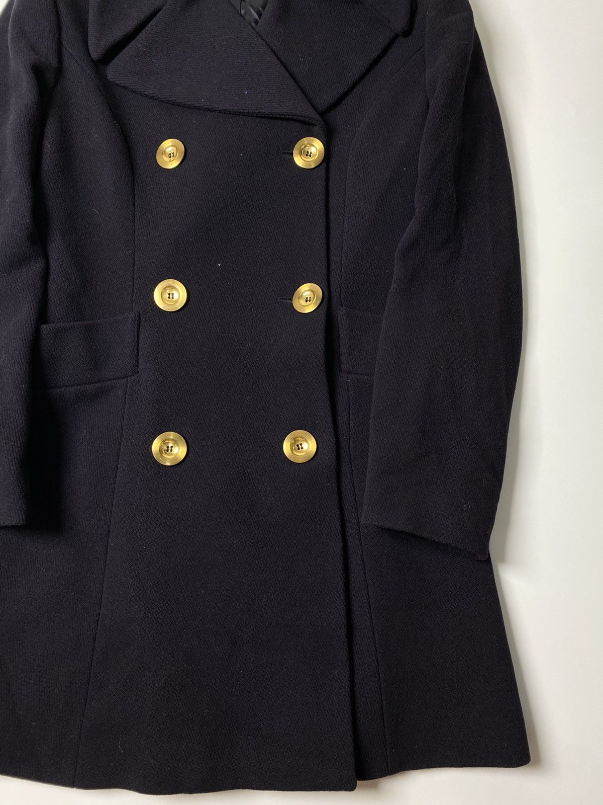 Dolce & Gabbana VINTAGE DOLCE & GABBANA BASIC DOUBLE BREASTED BLACK PEACOAT Size XS / US 0-2 / IT 36-38 - 4 Thumbnail