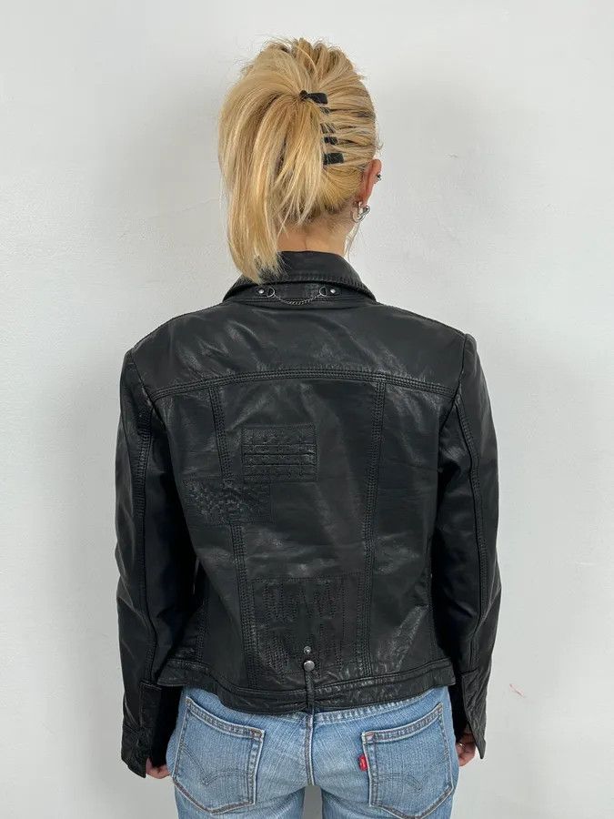 Marithe + Francois Girbaud 2000s Marithé + François Girbaud Black Buttoned Modern Leather Jacket Size S / US 4 / IT 40 - 3 Thumbnail
