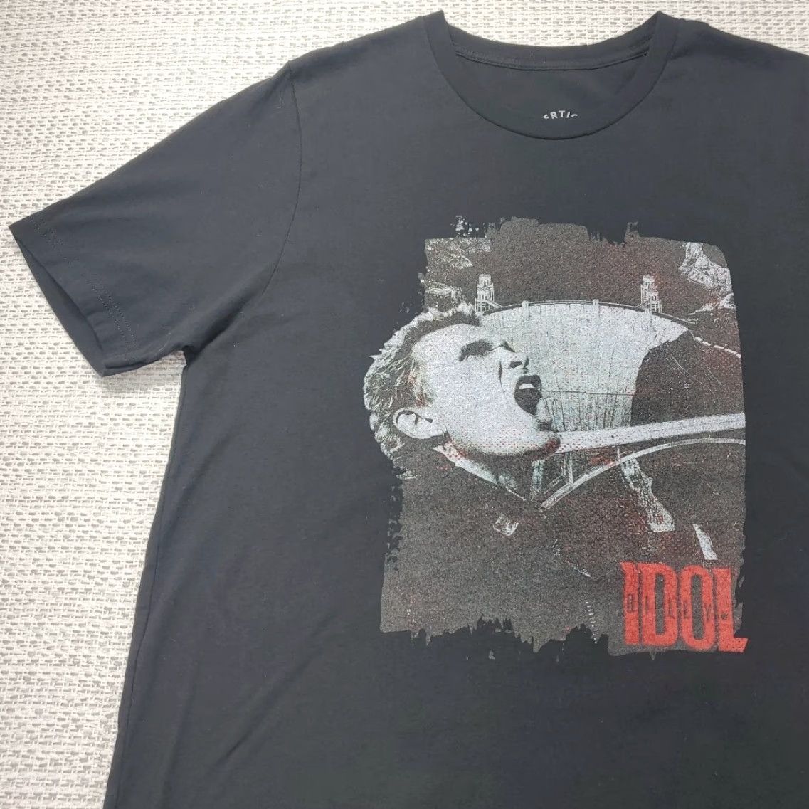 Vintage VINTAGE Billy Idol Shirt Men XL Short Sleeve Hoover Dam Vertigo Vault Merch RARE Graphic Tee Shirt Black Cotton 2020s Mens Size US XL / EU 56 / 4 - 3 Thumbnail