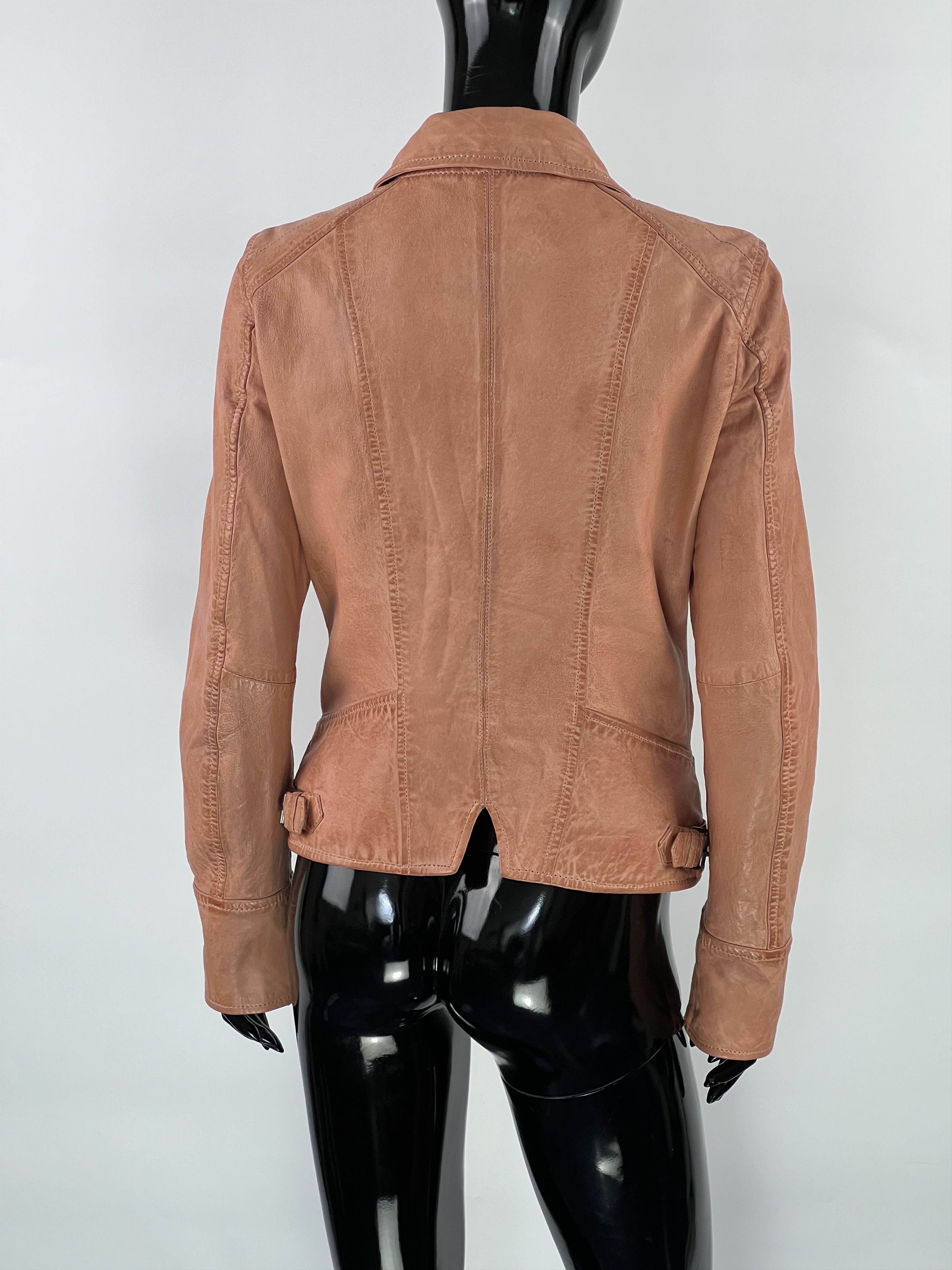 Designer Oakwood Women's Leather Biker Jacket Size M / US 6-8 / IT 42-44 - 3 Thumbnail