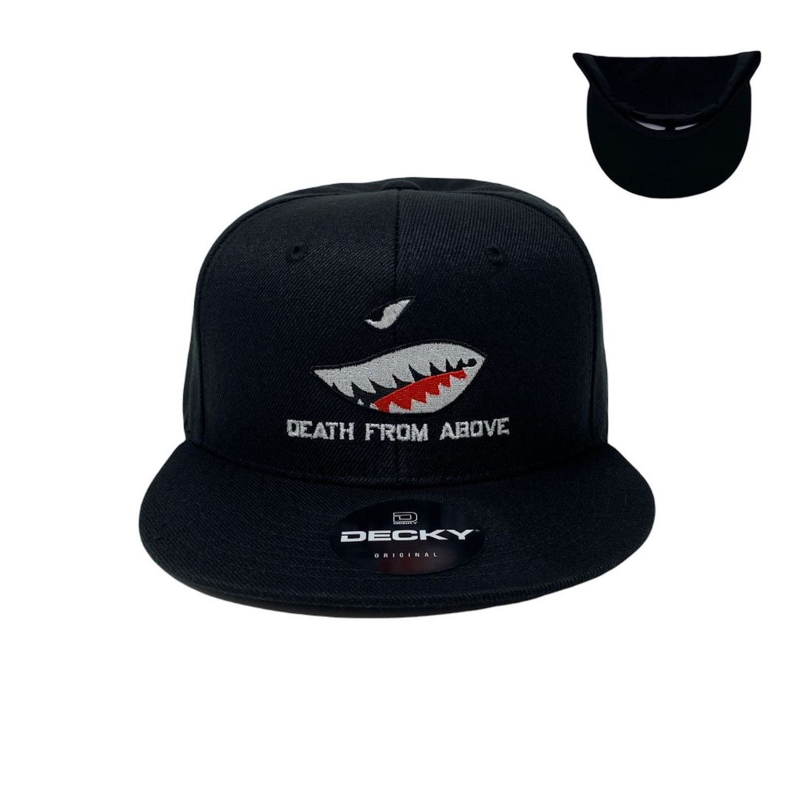 Other Shark Teeth Snapback Hat All Black Size ONE SIZE - 1 Thumbnail