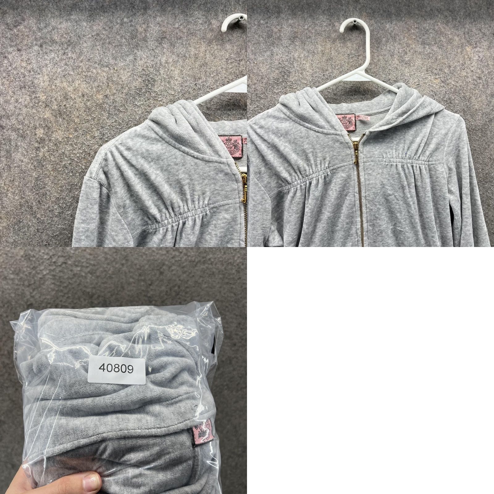 Juicy Couture Juicy Couture Hoodie Womens Medium Gray Ruffle Trim Full Zip Sweatshirt Size M / US 6-8 / IT 42-44 - 8 Thumbnail
