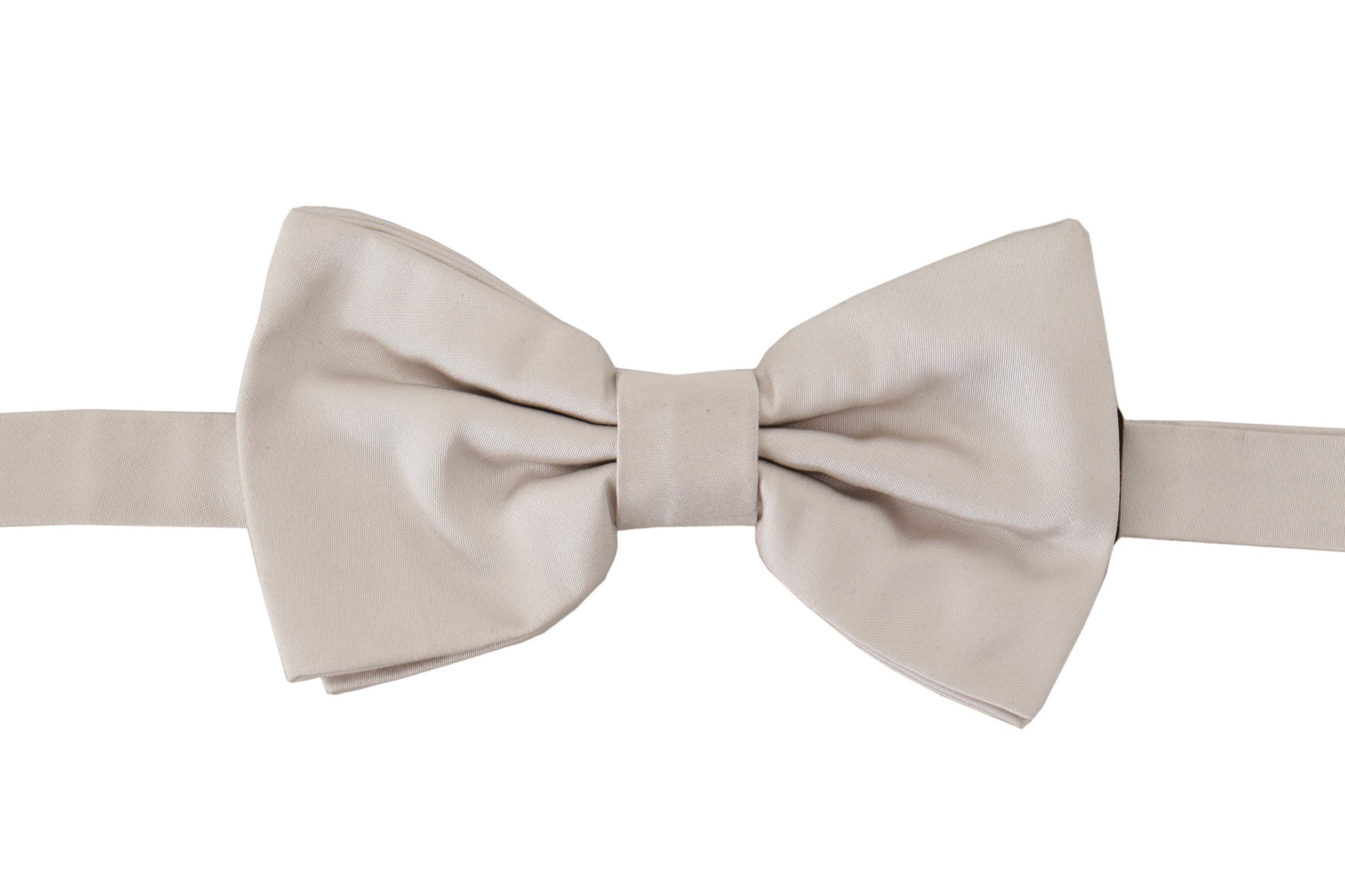 Dolce & Gabbana Exquisite Silk Gray Bow Men's Tie Size ONE SIZE - 1 Thumbnail