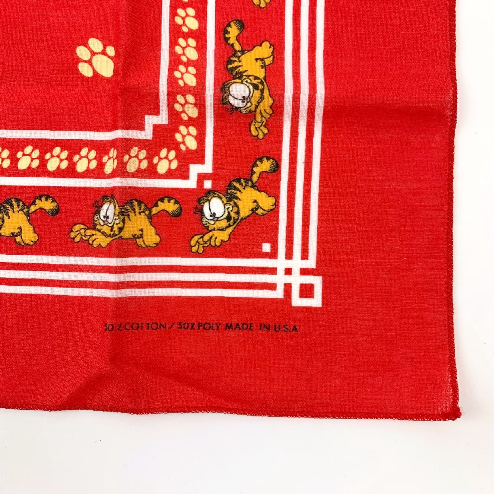 Vintage VINTAGE United Feature Syndicate Garfield Bandana 21.5"x21" Red Unisex USA Garfied Size ONE SIZE - 3 Thumbnail