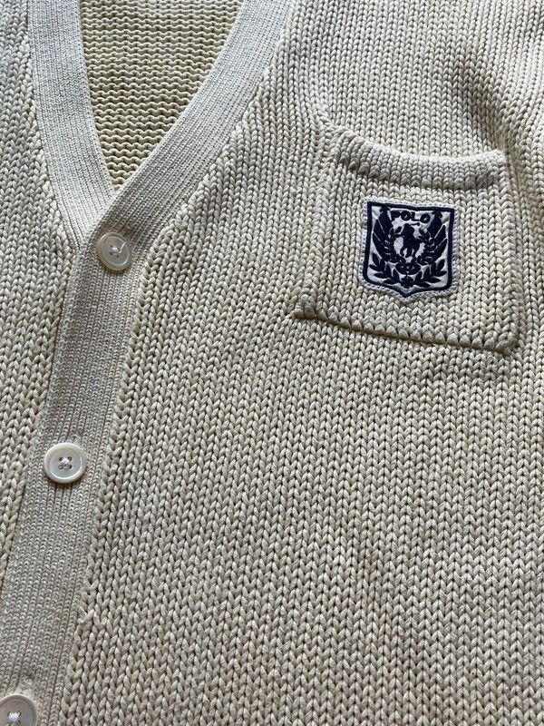 Polo Ralph Lauren OG Polo Ralph Lauren White UNI Cardigan Cream 1990’s Sz L Size US L / EU 52-54 / 3 - 5 Thumbnail
