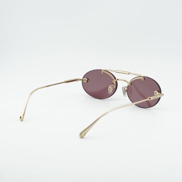 Versace Versace VE2295 1252/1A Sunglasses Gold Oval Frame Size ONE SIZE - 4 Thumbnail