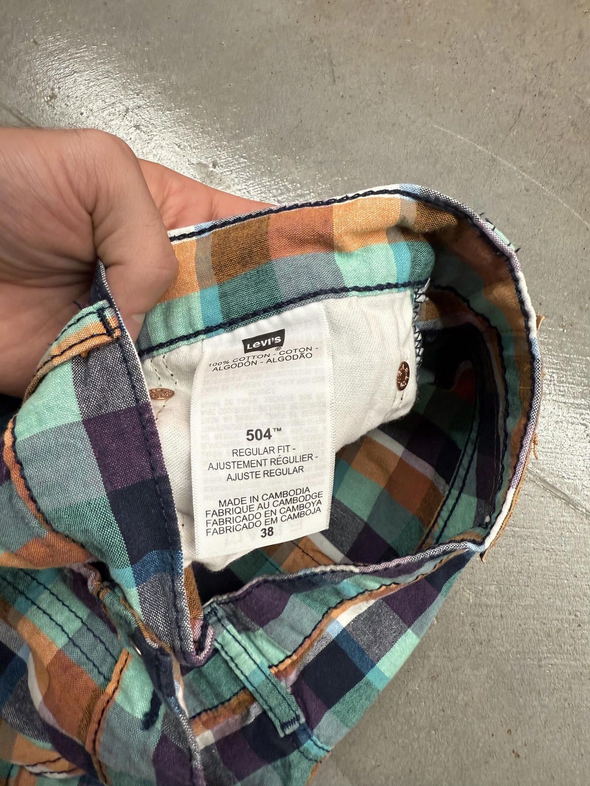Levi's Y2K Levis 504 Plaid Multicolor Shorts Size US 38 / EU 54 - 2 Thumbnail