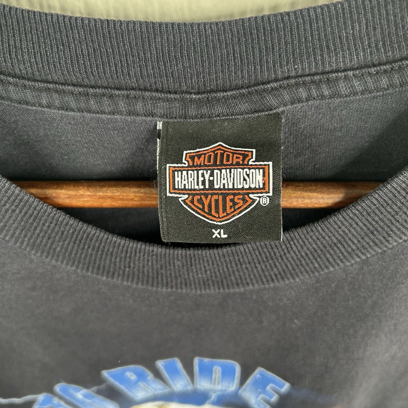 Harley Davidson Y2K Blue Lightning Las Vegas Harley Davidson Tee X-Large Size US XL / EU 56 / 4 - 6 Thumbnail