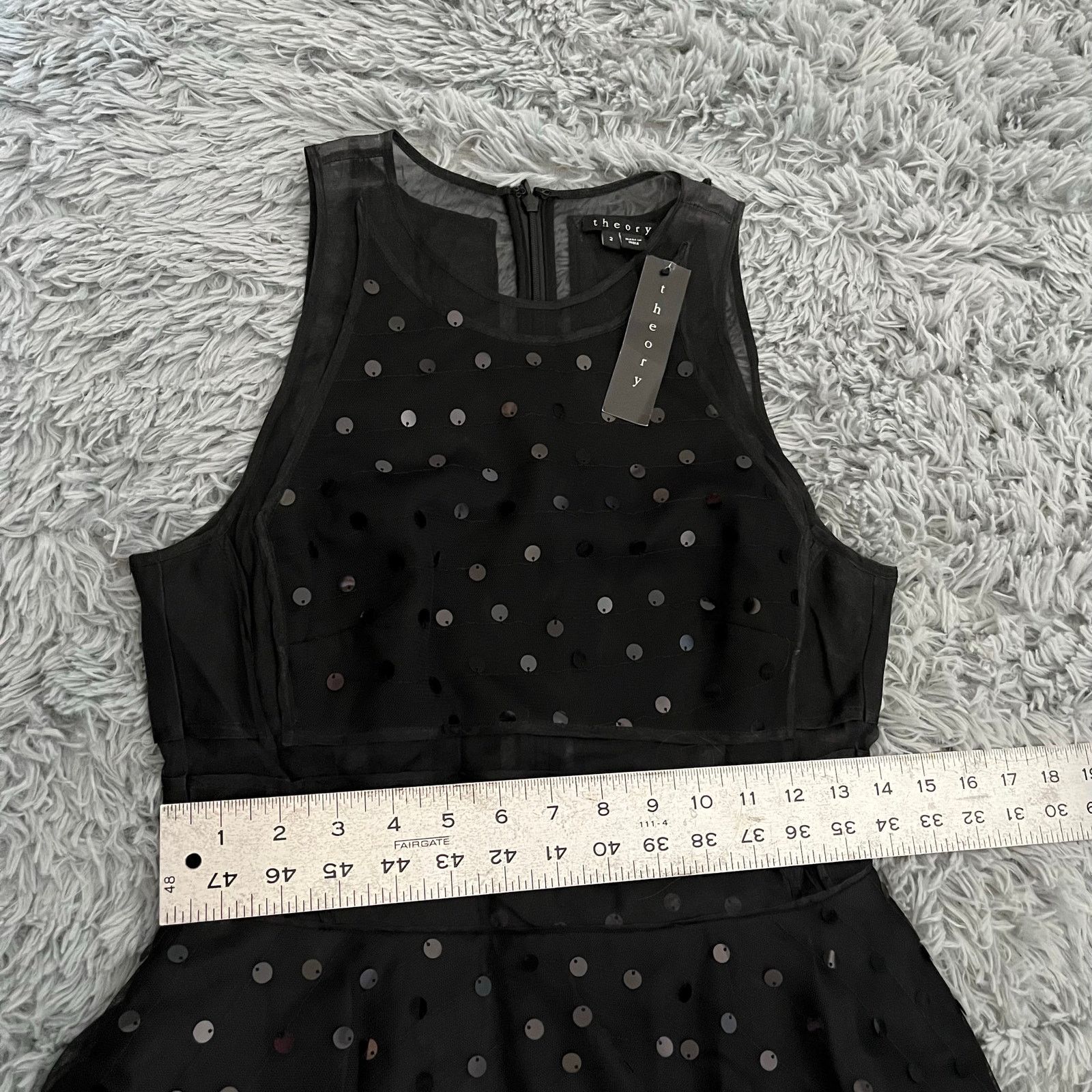 Theory NWT Theory Metallic Dot Silk Black Damia Evening Dress $1995 Size S / US 4 / IT 40 - 10 Thumbnail