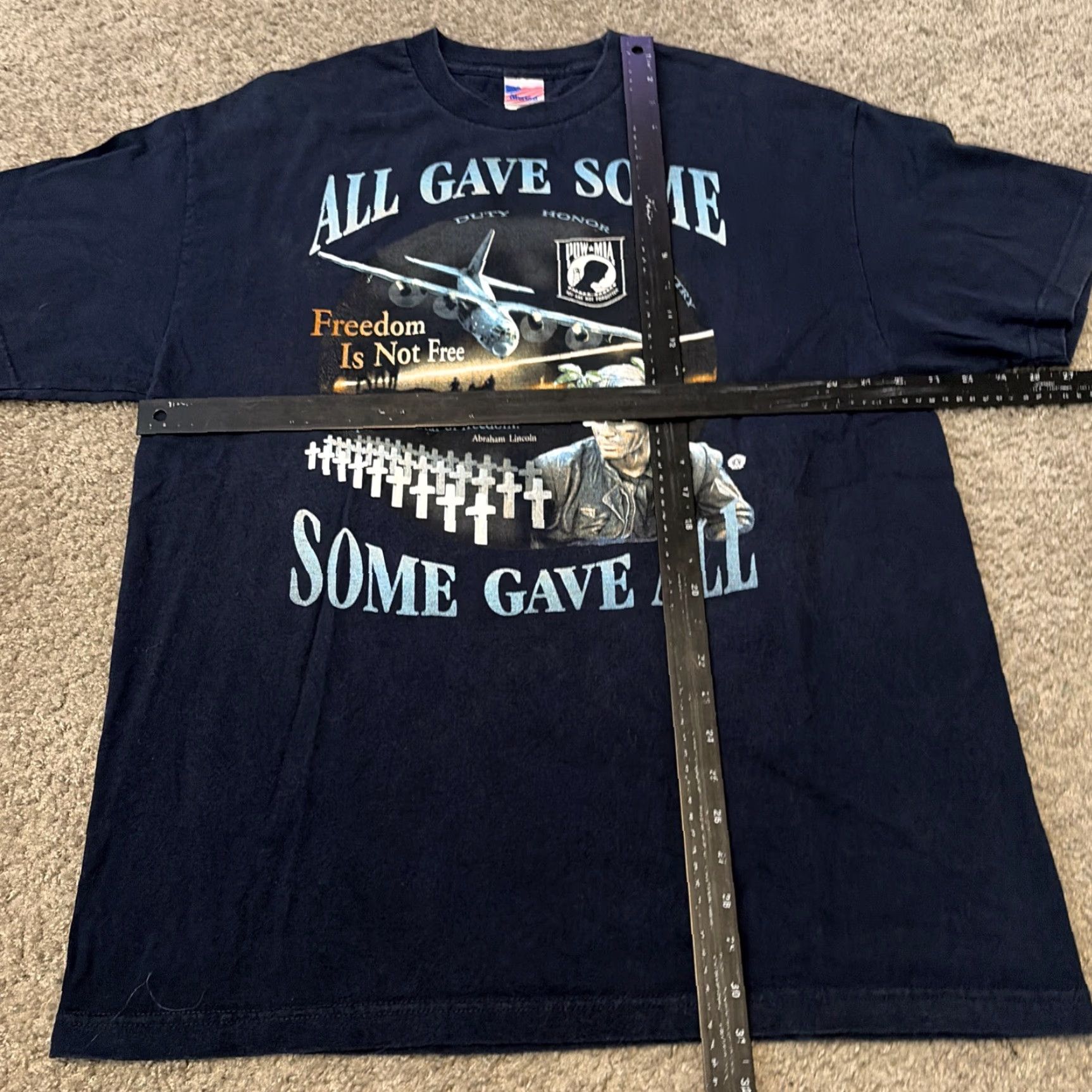 SOMET VINTAGE Murina Military T-Shirt XL Men Black All Gave Some Some Gave All POW Veteran Freedom Mens Size US XL / EU 56 / 4 - 4 Thumbnail