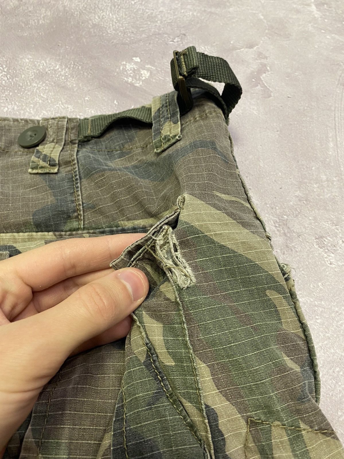 Vintage Hype Vintage Fishbone Cargo Camo Military Pants Bondage Size US 30 / EU 46 - 11 Thumbnail