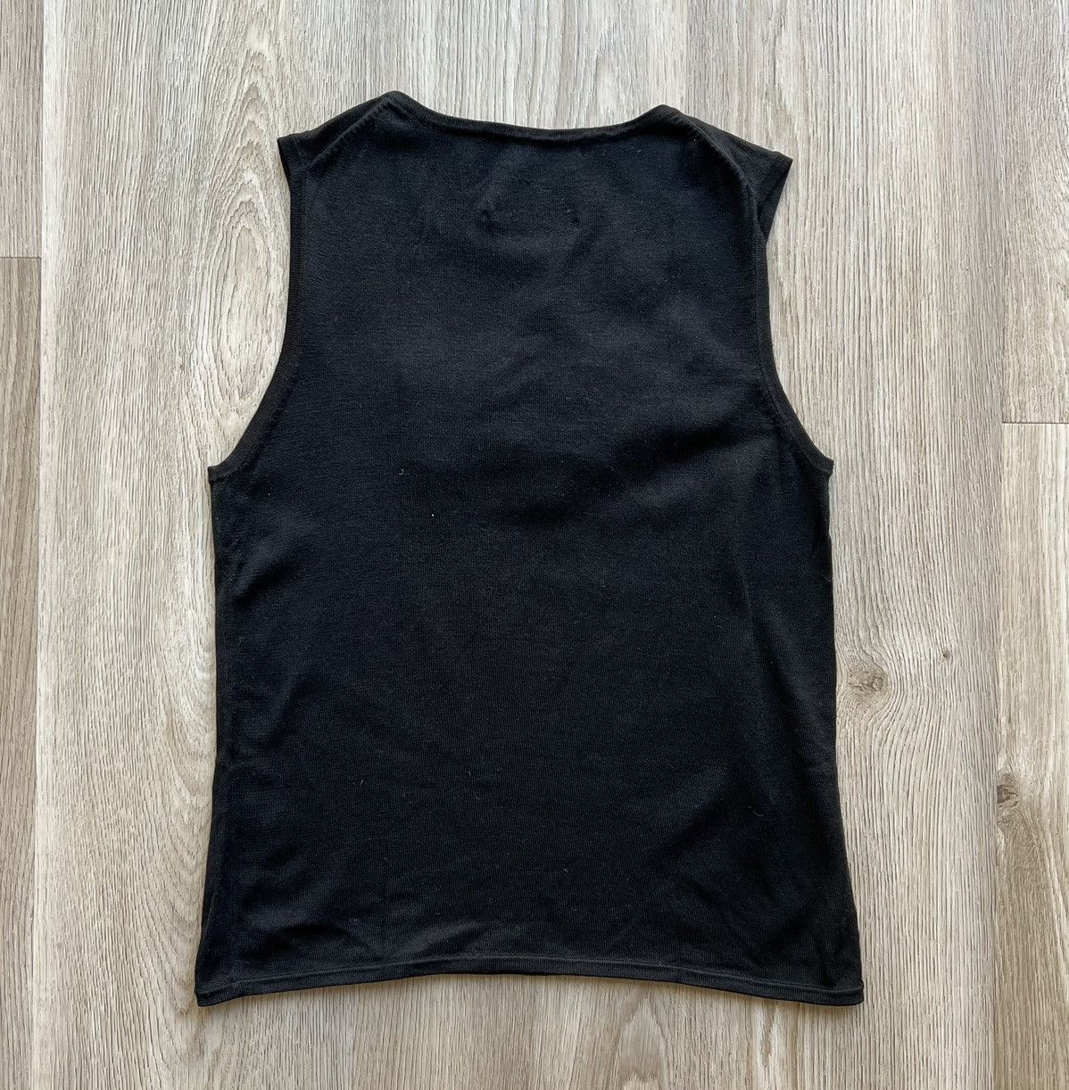 Designer × Vintage Vintage Michael Simon Black Knit Sample Tank Top Fish Logo Size S / US 4 / IT 40 - 4 Thumbnail