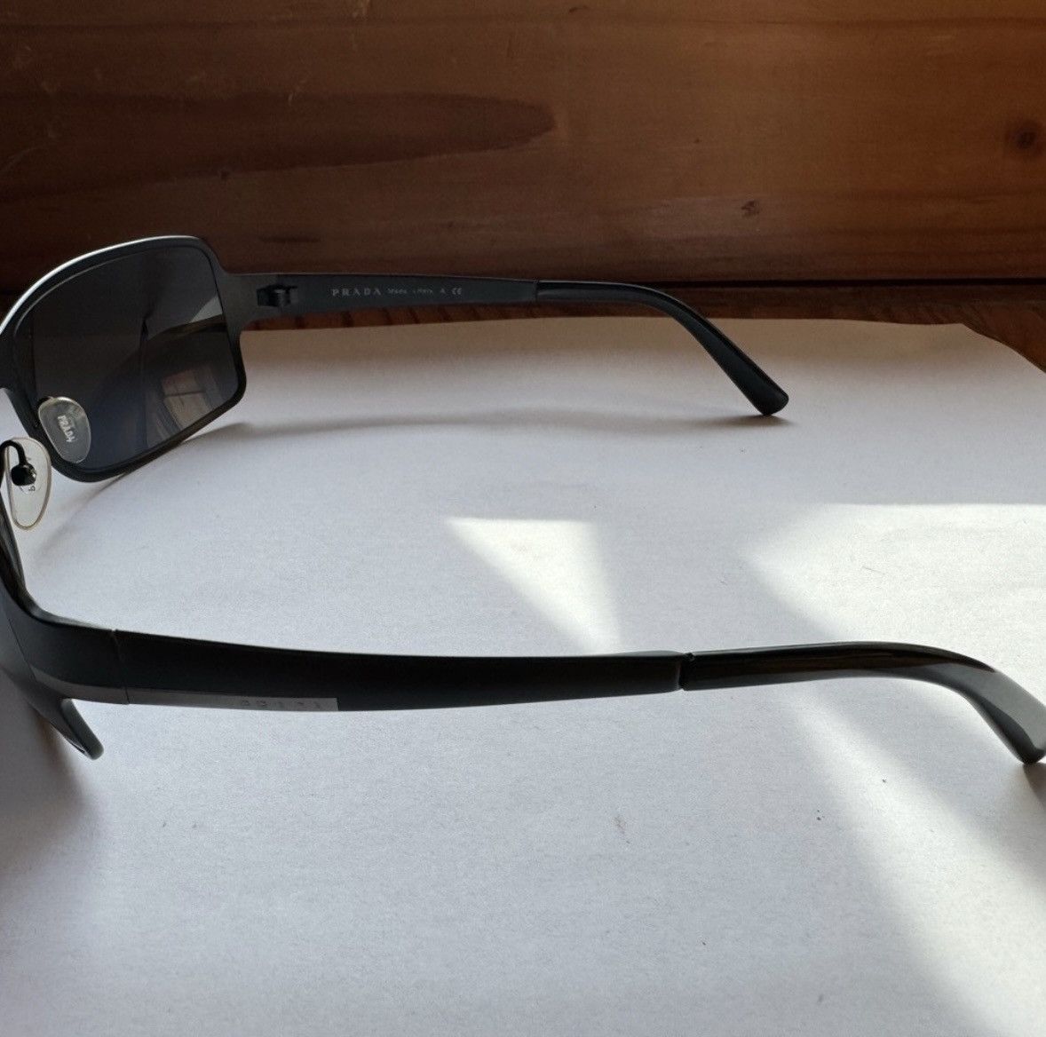 Prada Prada SPR 60F Aviator Sunglasses Black Metal Frame Size ONE SIZE - 8 Thumbnail