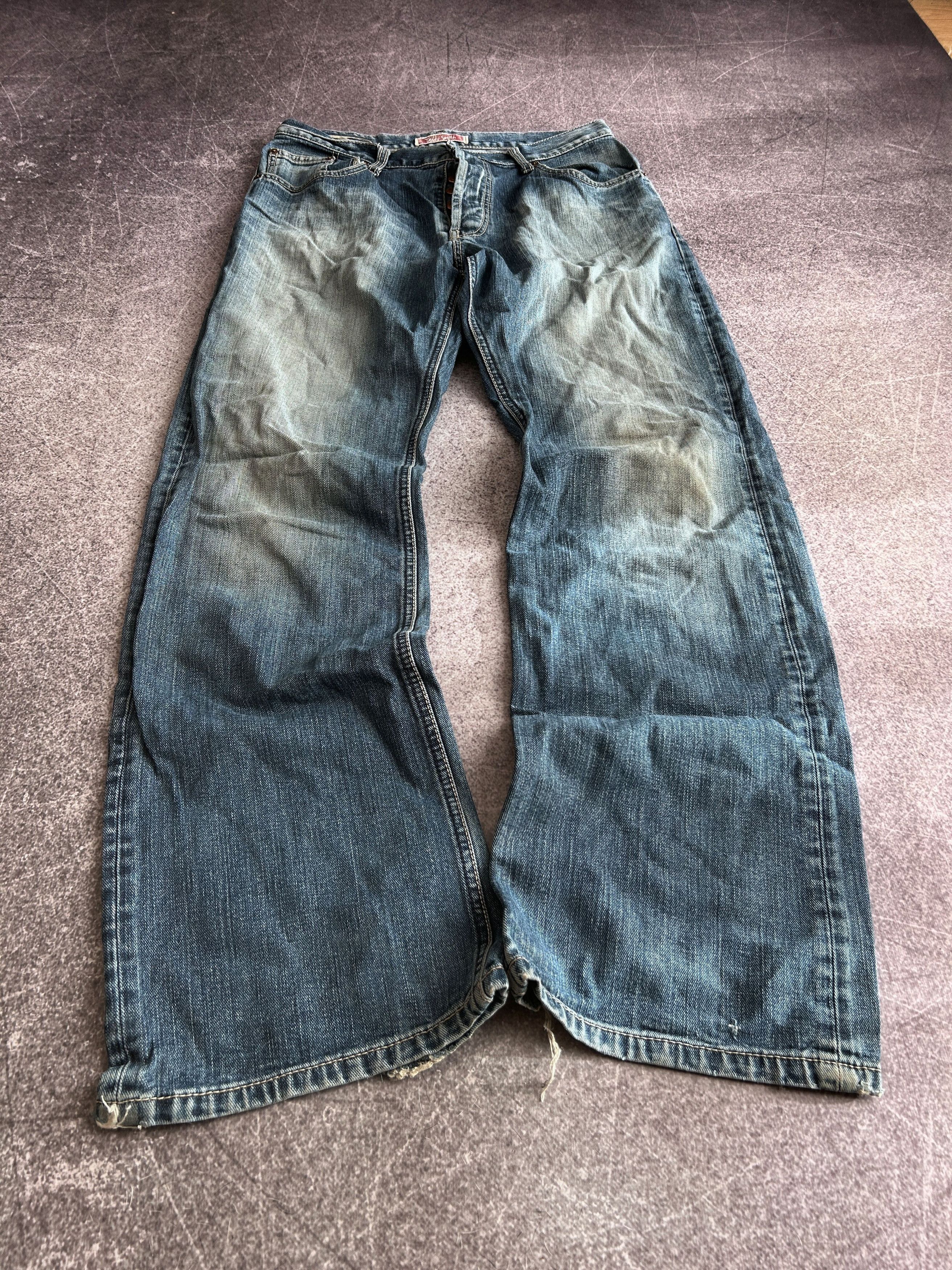 Vintage VTG Baggy Rap SK8 JNCO Balenci Style Washed Jeans Y2K Size US 32 / EU 48 - 3 Thumbnail