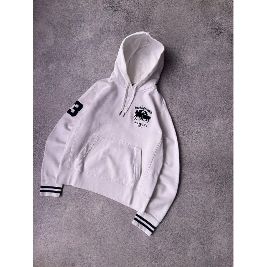 Polo Ralph Lauren VTG Polo Ralph Lauren New York Club White Hoodie Size US S / EU 44-46 / 1 - 3 Thumbnail