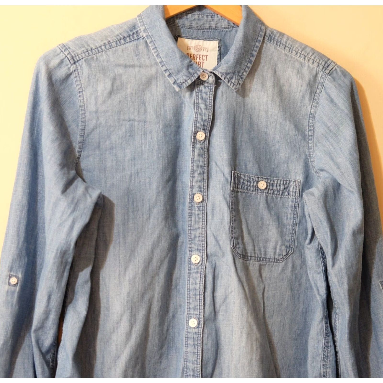 Vintage SO Perfectly Soft Perfectly You Relaxed Womens L Button-Up Shirt Blue Size L / US 10 / IT 46 - 2 Thumbnail