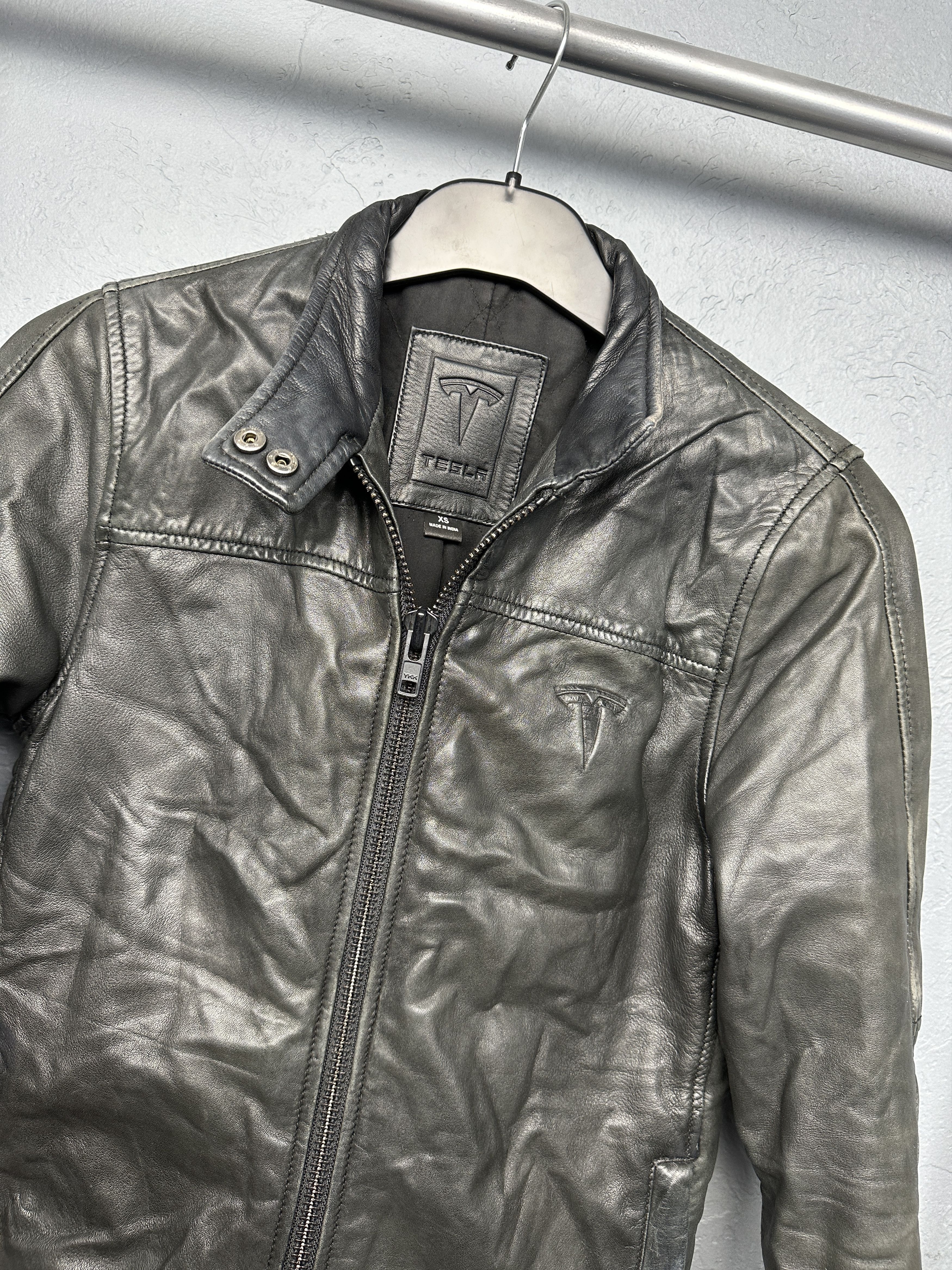 Other Tesla Womens Leather Jacket Size XS / US 0-2 / IT 36-38 - 2 Thumbnail
