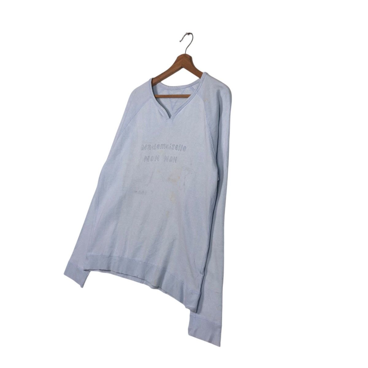 Issey Miyake 📌Baby Blue Vintage Sweatshirt Mademoiselle Non Non Big Logo Size US M / EU 48-50 / 2 - 4 Thumbnail