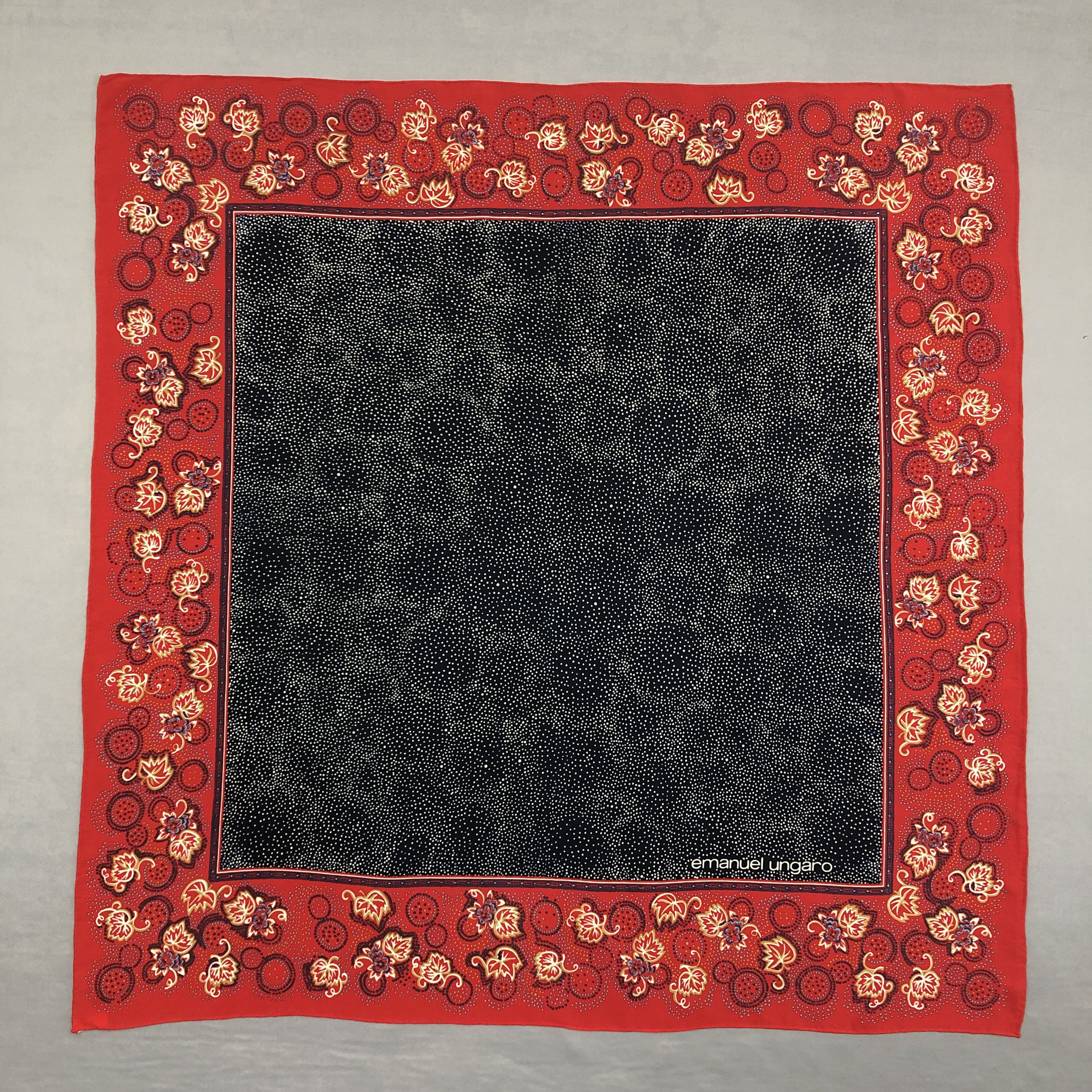 Emanuel Ungaro × Vintage Vintage Emanuel Ungaro SILK Scarf Twill Stole Wraps Scarves Size ONE SIZE - 1 Thumbnail