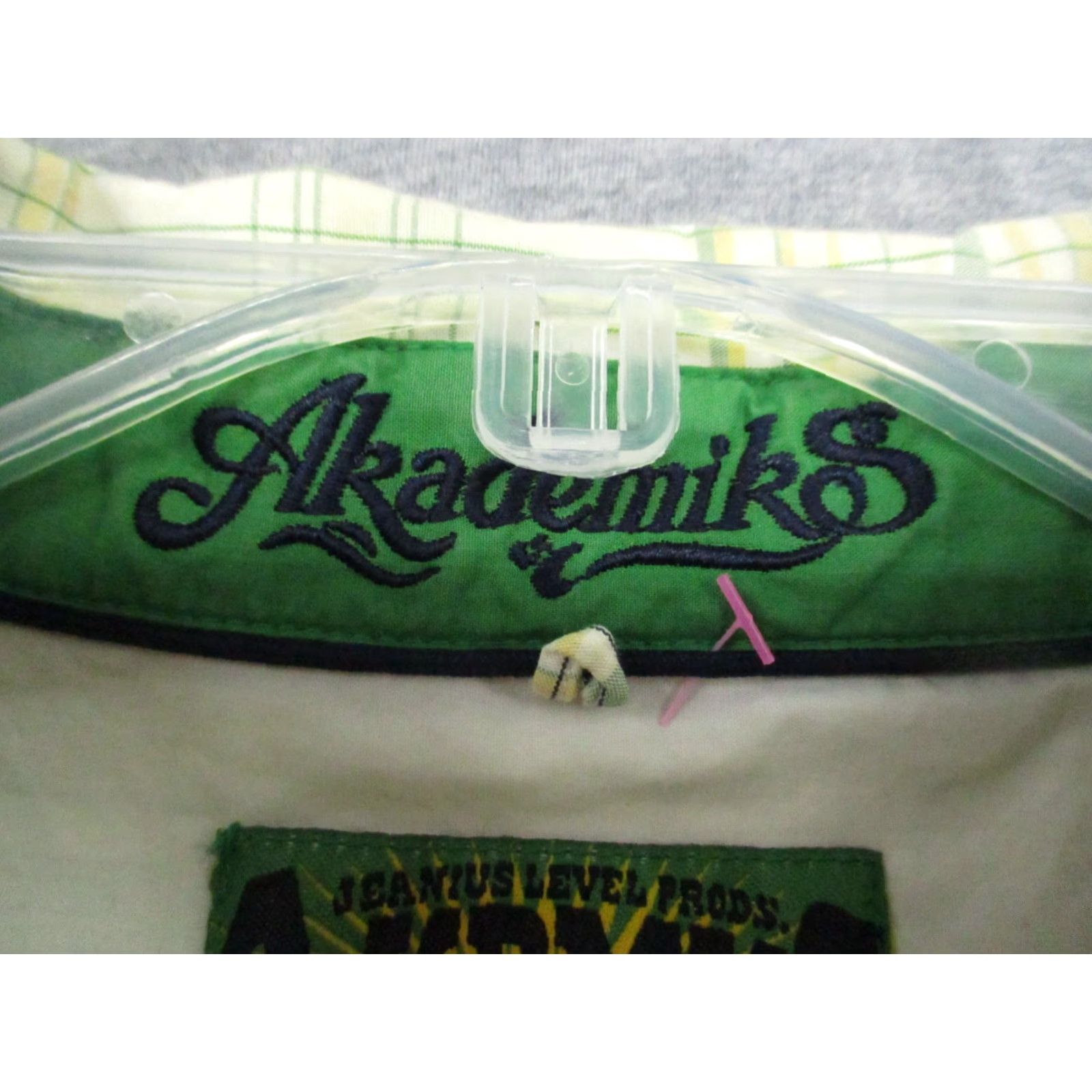 Akademiks Akademiks Shirt XXXL Men Green Yellow Plaid Stripe Button Up Long Sleeve Casual Hip Hop Y2K 90s Shirt Mens Big & Tall Size US XXL / EU 58 / 5 - 3 Thumbnail