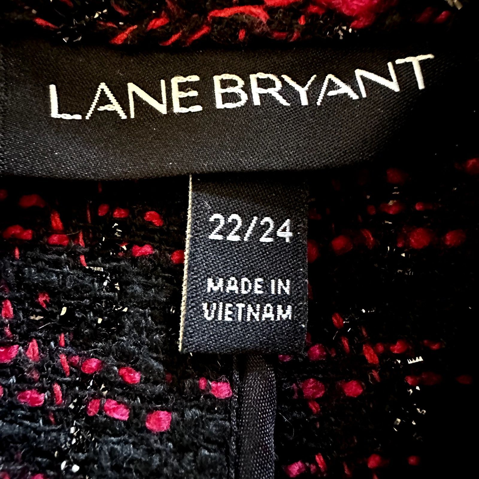 Other Lane Bryant Plaid Tweed Jacket Button Pockets Mid Red 22/24 Size 4XL / US 24-26 - 3 Thumbnail