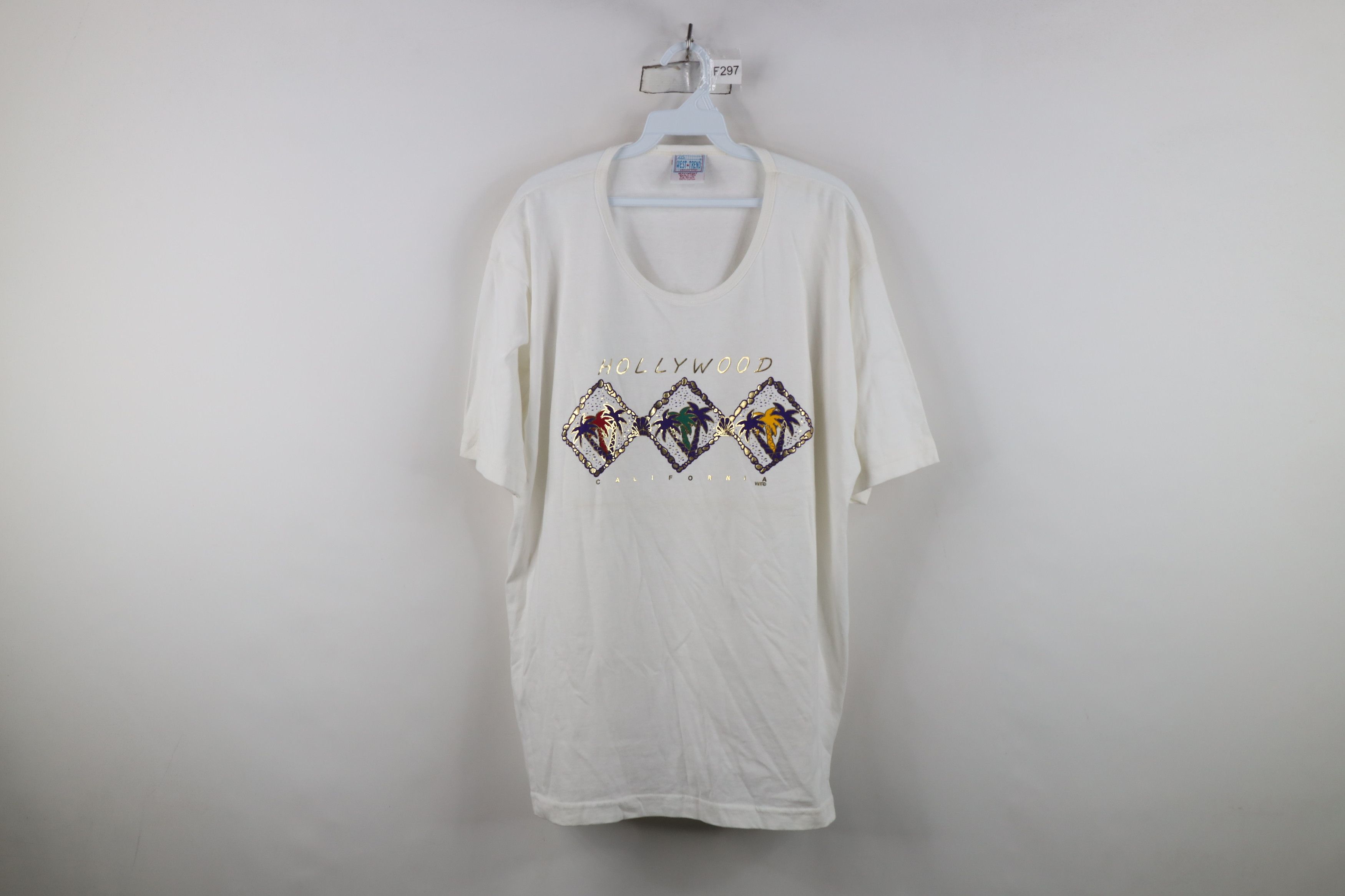 Vintage Vintage 90s Streetwear Hollywood California T-Shirt USA Size XXL / US 16-18 / IT 52-54 - 1 Thumbnail
