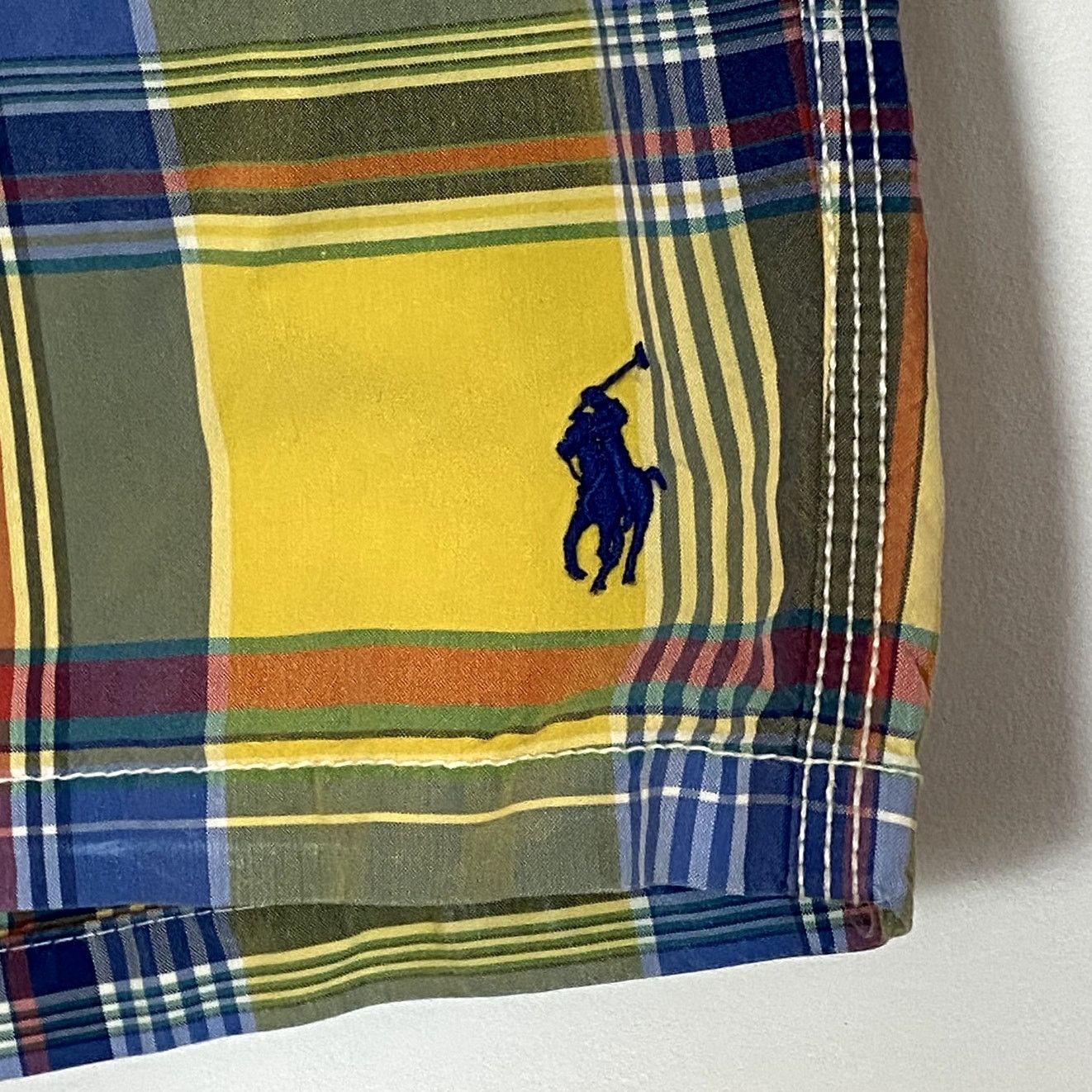 Polo Ralph Lauren × Vintage Vintage Polo Ralph Lauren Plaid Yellow Swim Trunks Size US 40 / EU 56 - 3 Thumbnail