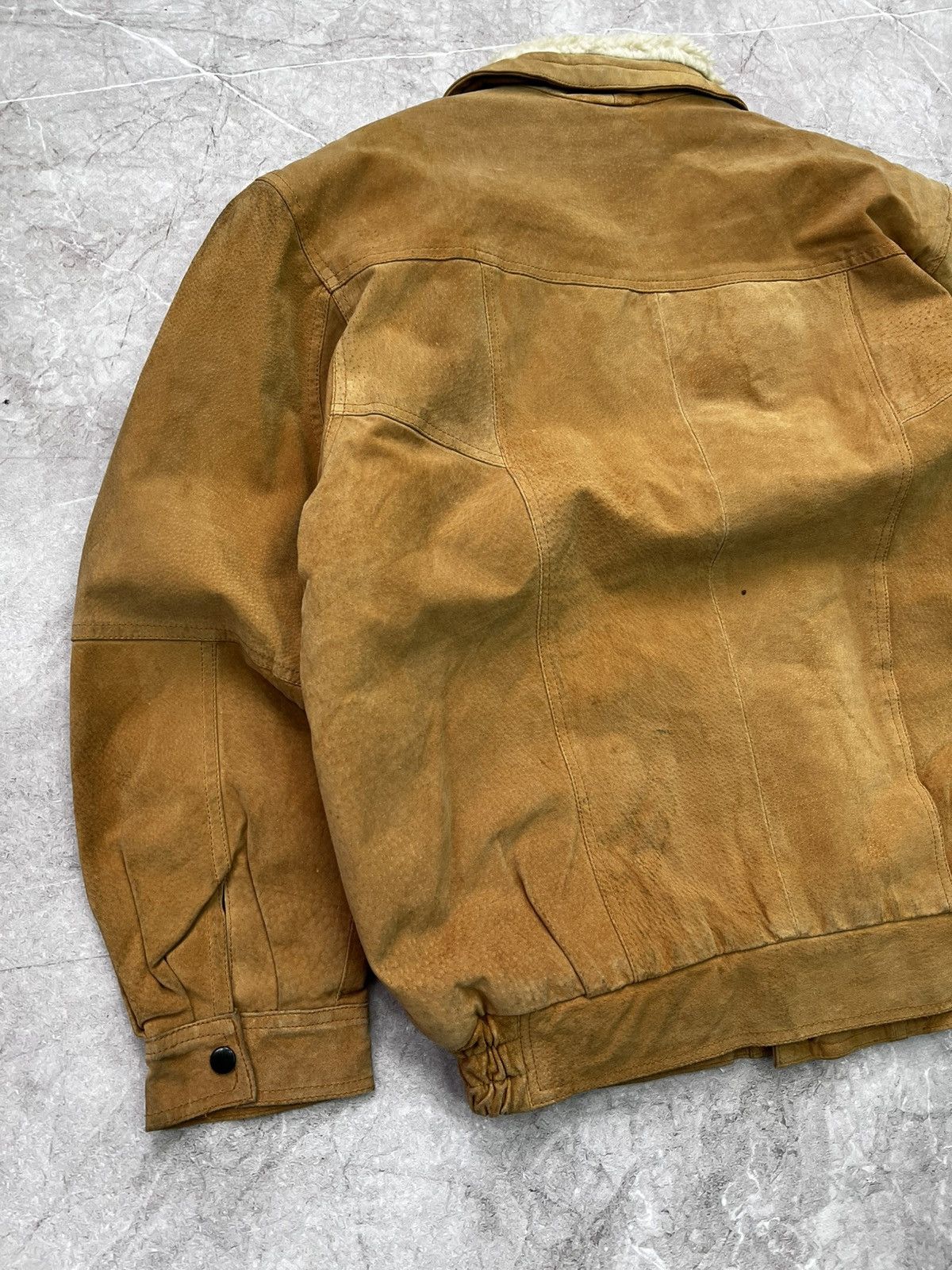Leather × Vintage RARE WESTERN 90s HEAVY LEATHER SHERPA AVIATOR JACKET Size US M / EU 48-50 / 2 - 10 Thumbnail
