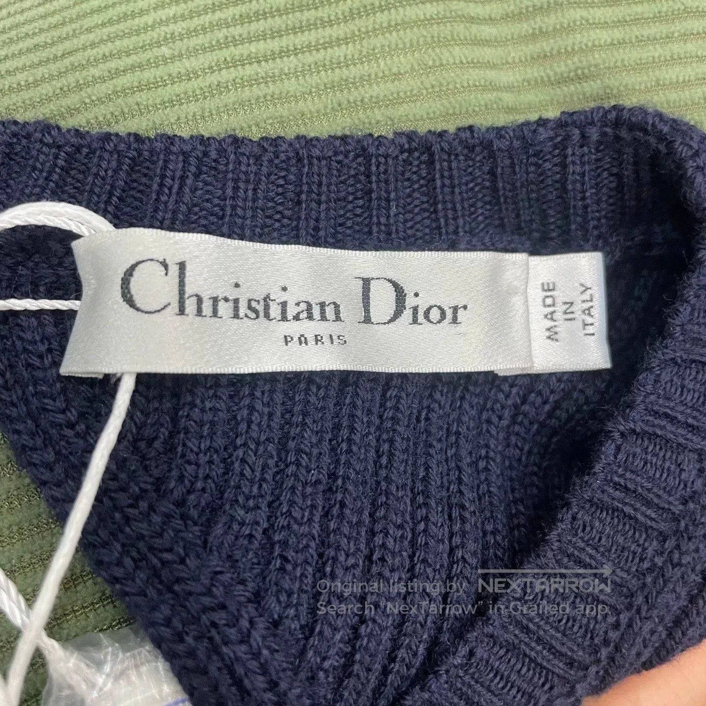 Dior navy striped short sleeve knit top. Size US XS / EU 42 / 0 - 3 Thumbnail
