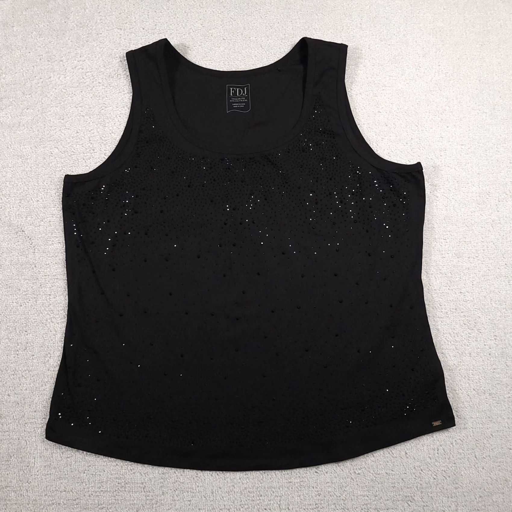 Vintage FDJ French Dressing Tank Women’s XXL Black Studded Sleeveless Scoop Shirt Jeans Shirt Tank Top Casual Party/Cocktail Travel Womens Size S / US 4 / IT 40 - 2 Thumbnail