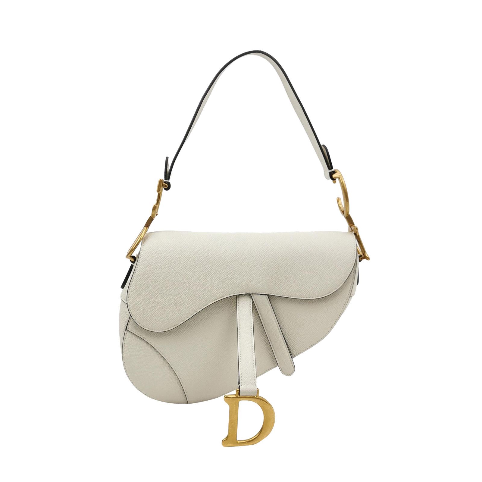 Dior Saddle Leather Shoulder Bag in White, Women's
