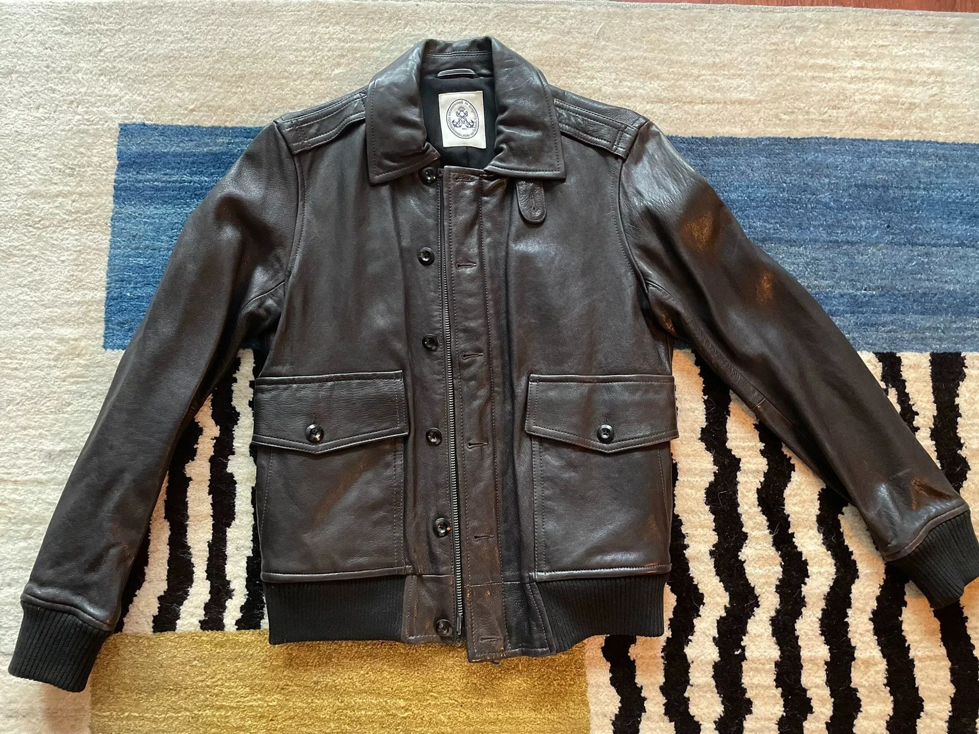 Graphpaper M-graph Classic A2 Cowhide Leather Jacket Size US XL / EU 56 / 4 - 1 Thumbnail