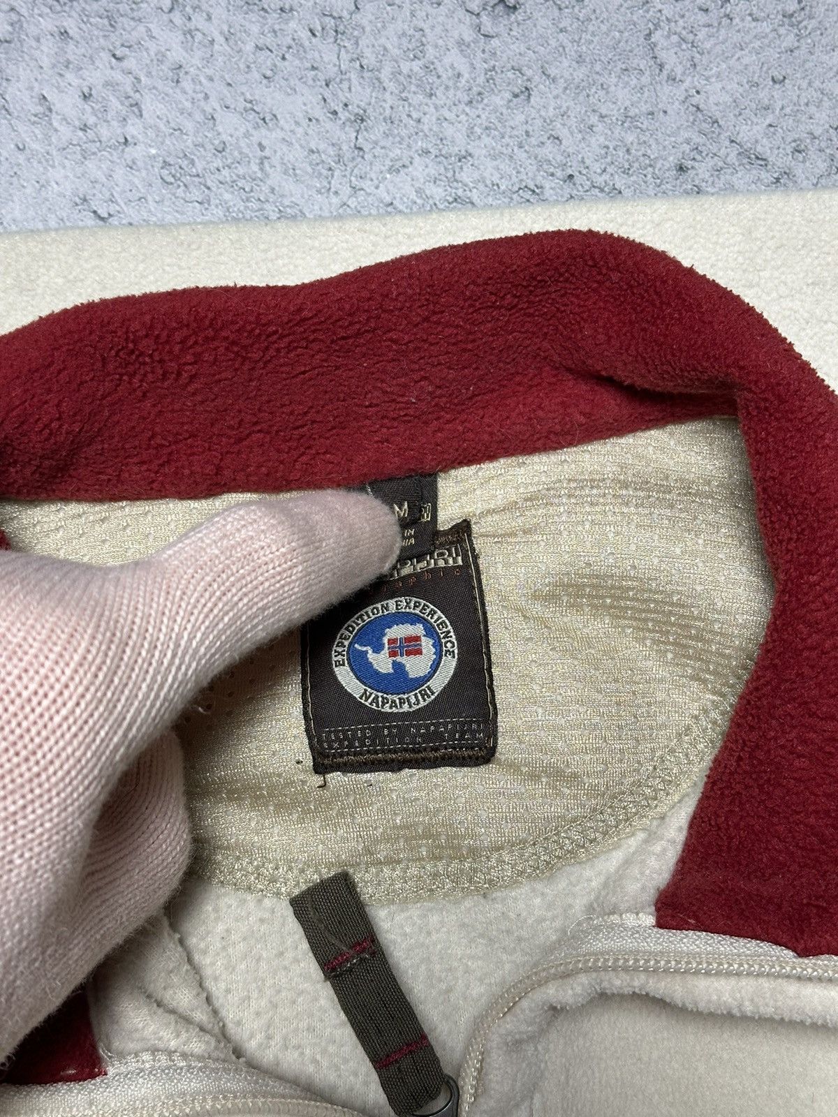Napapijri × Vintage Vintage Napapijri Big Logo Fleece Anorak Size M / US 6-8 / IT 42-44 - 5 Thumbnail