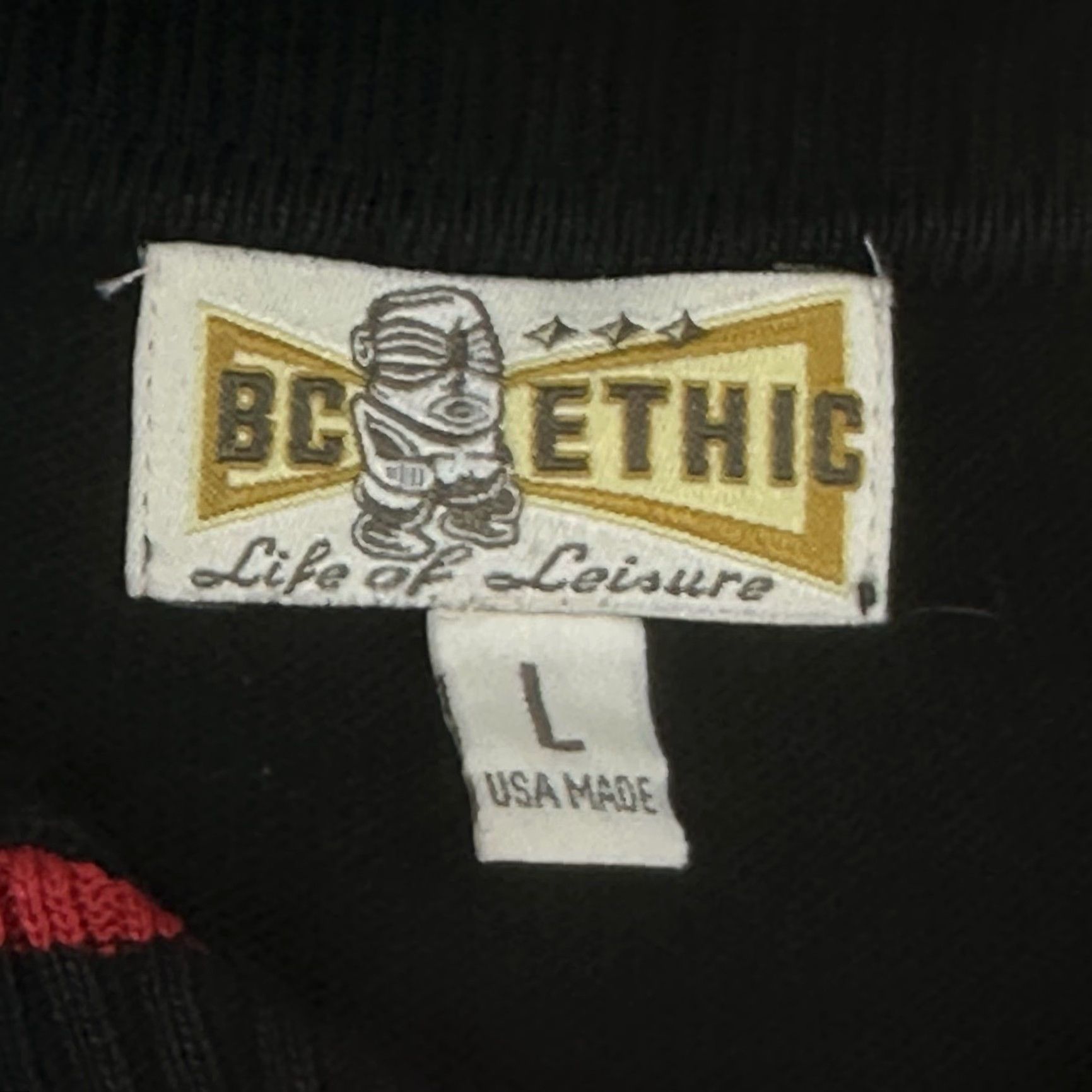 Vintage VINTAGE BC Ethic Polo Shirt Mens Large Black TIKI Argyle Rockabilly Size US L / EU 52-54 / 3 - 4 Thumbnail