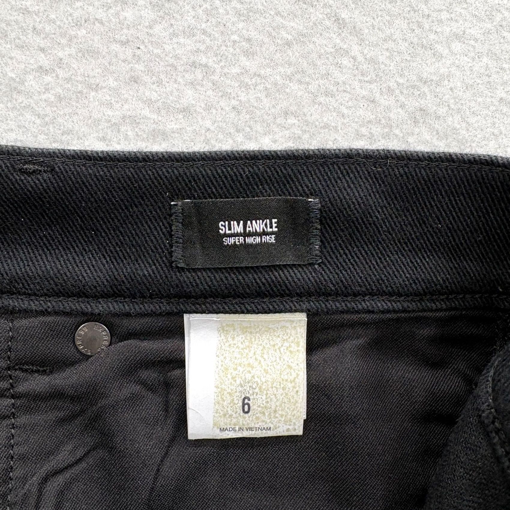 Express Express Jeans Slim Ankle High Rise Womens 6 Black Distressed NWT Grunge 5-Pocket Denim Pocketed Stretch Vintage No Size 28" / US 6 / IT 42 - 5 Thumbnail