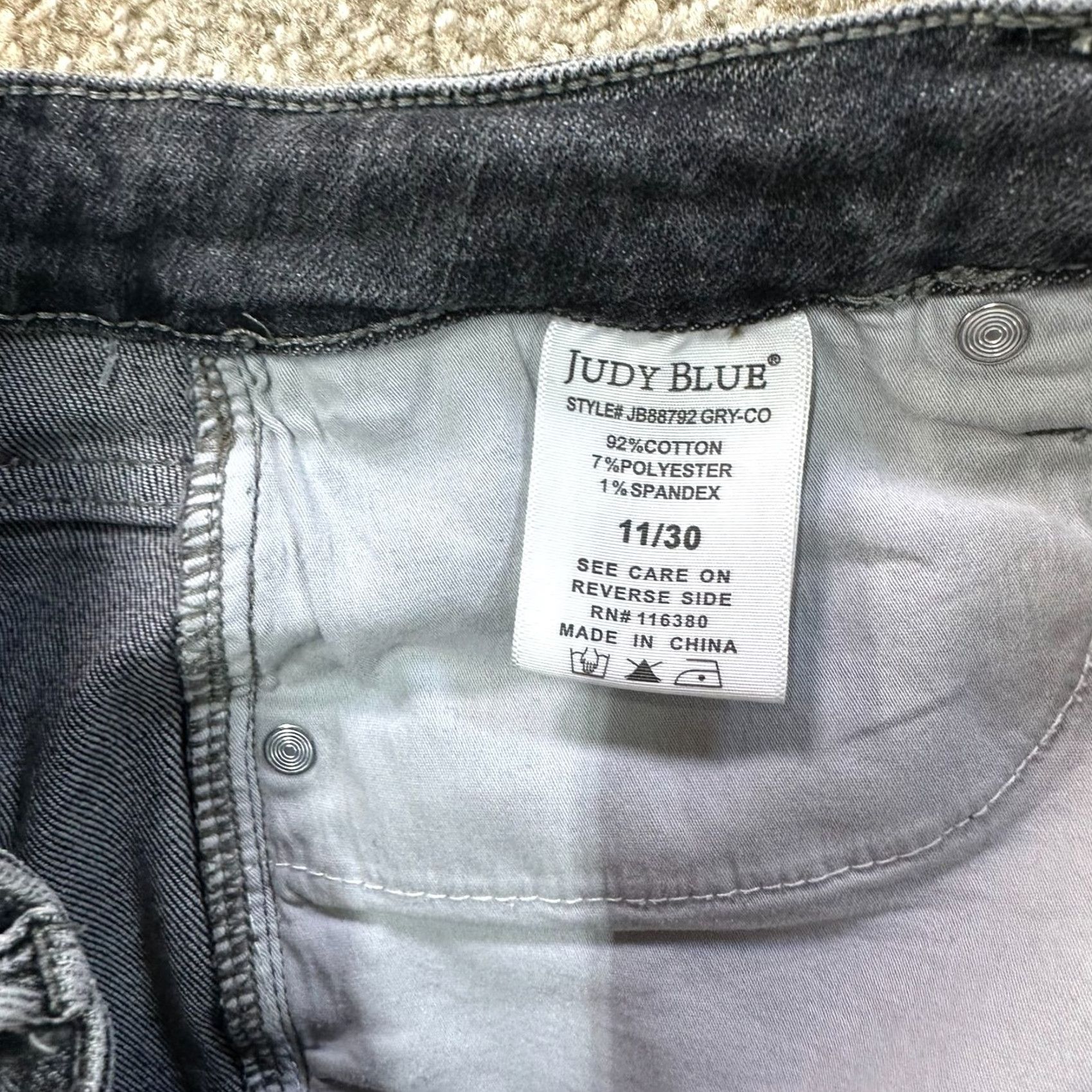 Vintage Judy Blue Jeans Women's Skinny High Rise 11/30 Gray Denim Stretch 5-Pocket Slim Retro? Size 32" / US 10 / IT 46 - 5 Thumbnail