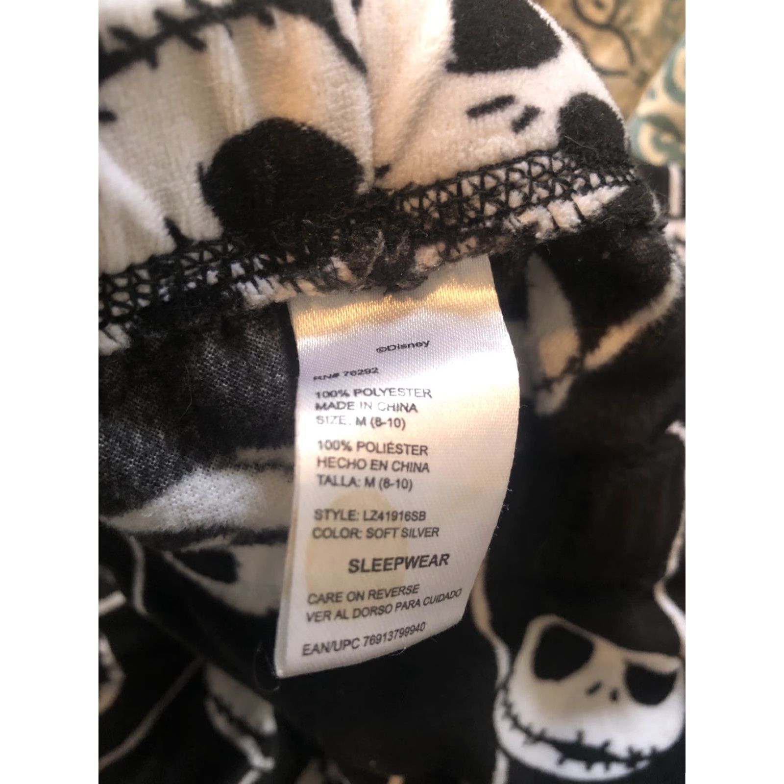 Disney NIGHTMARE Before CHRISTMAS movie Women's LADIES FLEECE lounge Pajama PANTS Sz M, Black, Disney, Pajama Pants Size 32" / US 10 / IT 46 - 3 Thumbnail